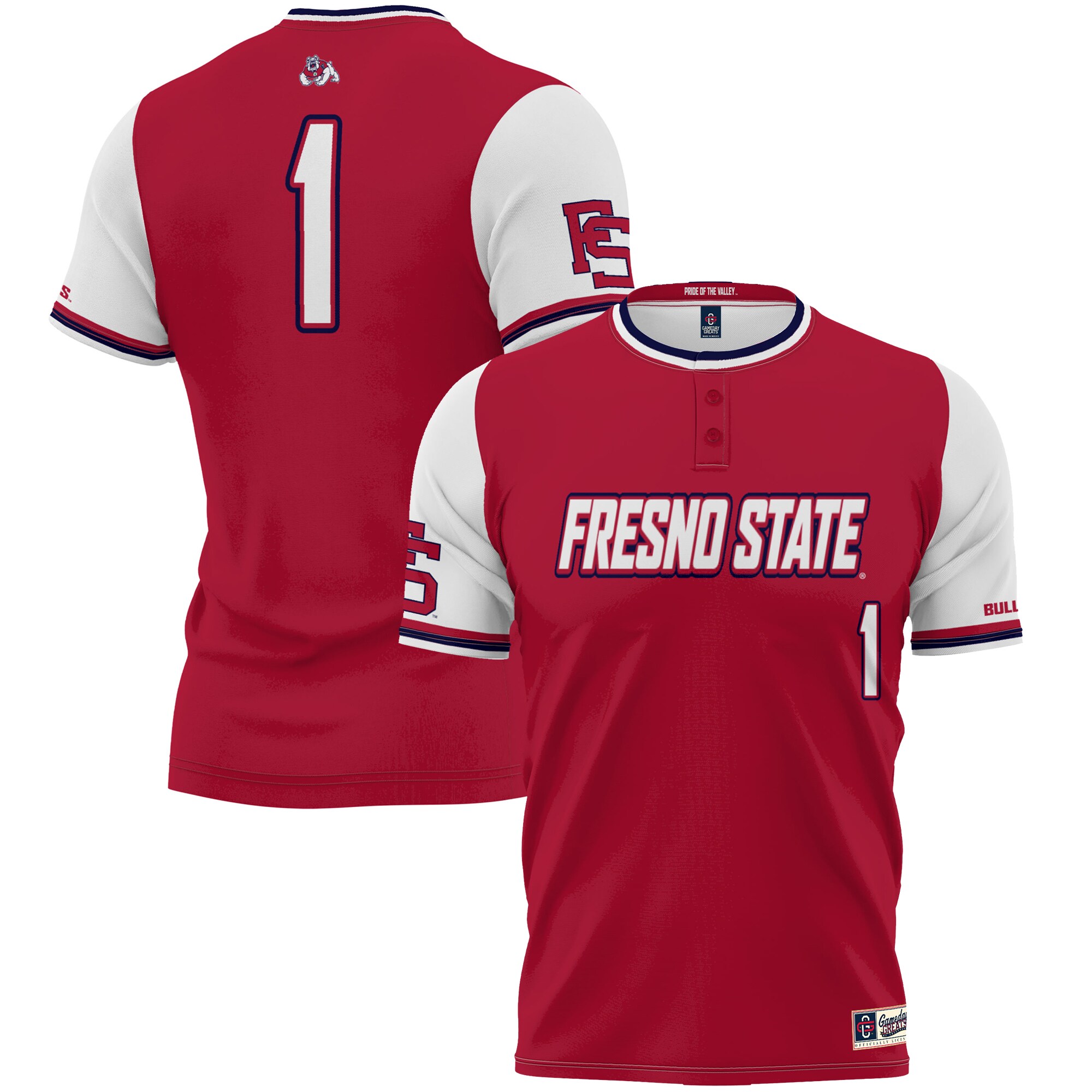 #1 Fresno State Bulldogs ProSphere Softball Jersey - Red