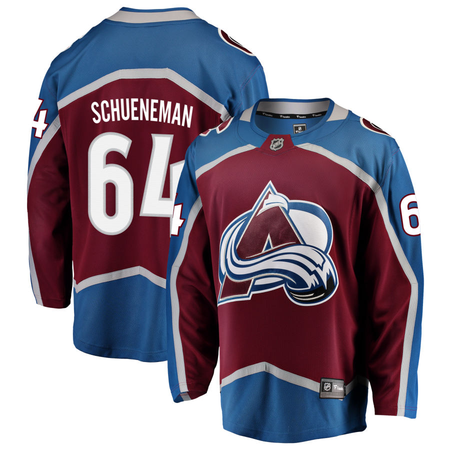 Corey Schueneman Colorado Avalanche Fanatics Branded Home 2022 Stanley Cup Champions Breakaway Jersey - Burgundy