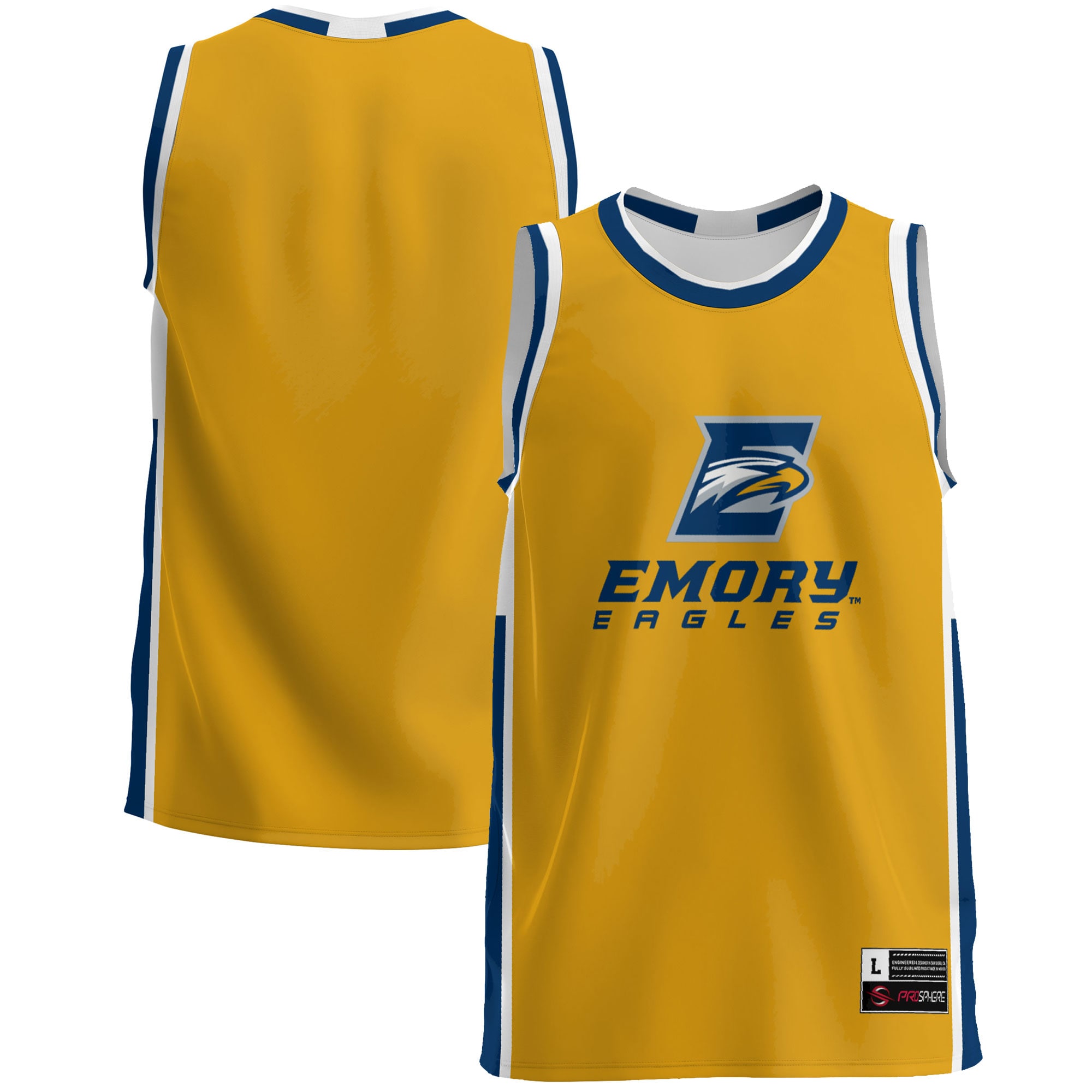 Emory Eagles Basketball Jersey - Gold