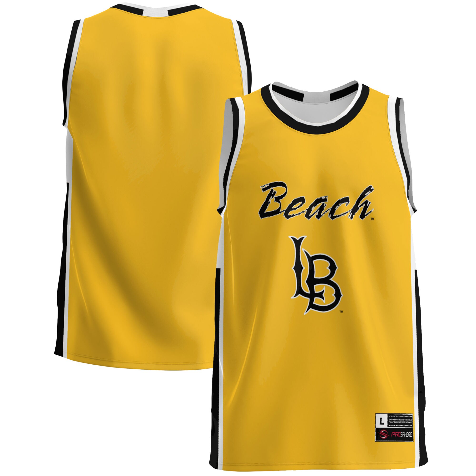 Cal State Long Beach The Beach Basketball Jersey - Gold