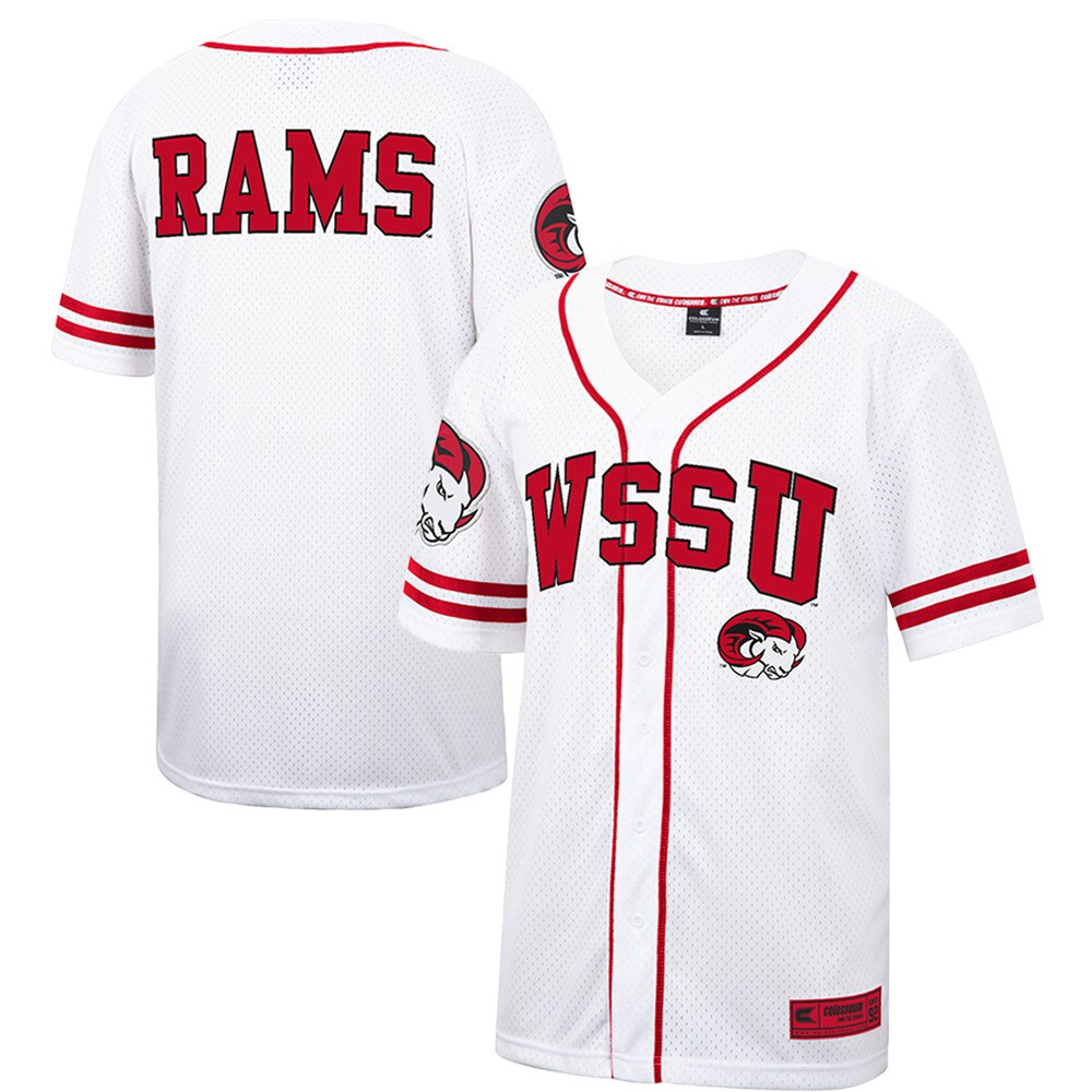 Winston-Salem State Rams Colosseum Free Spirited Mesh Button-Up Baseball Jersey - White