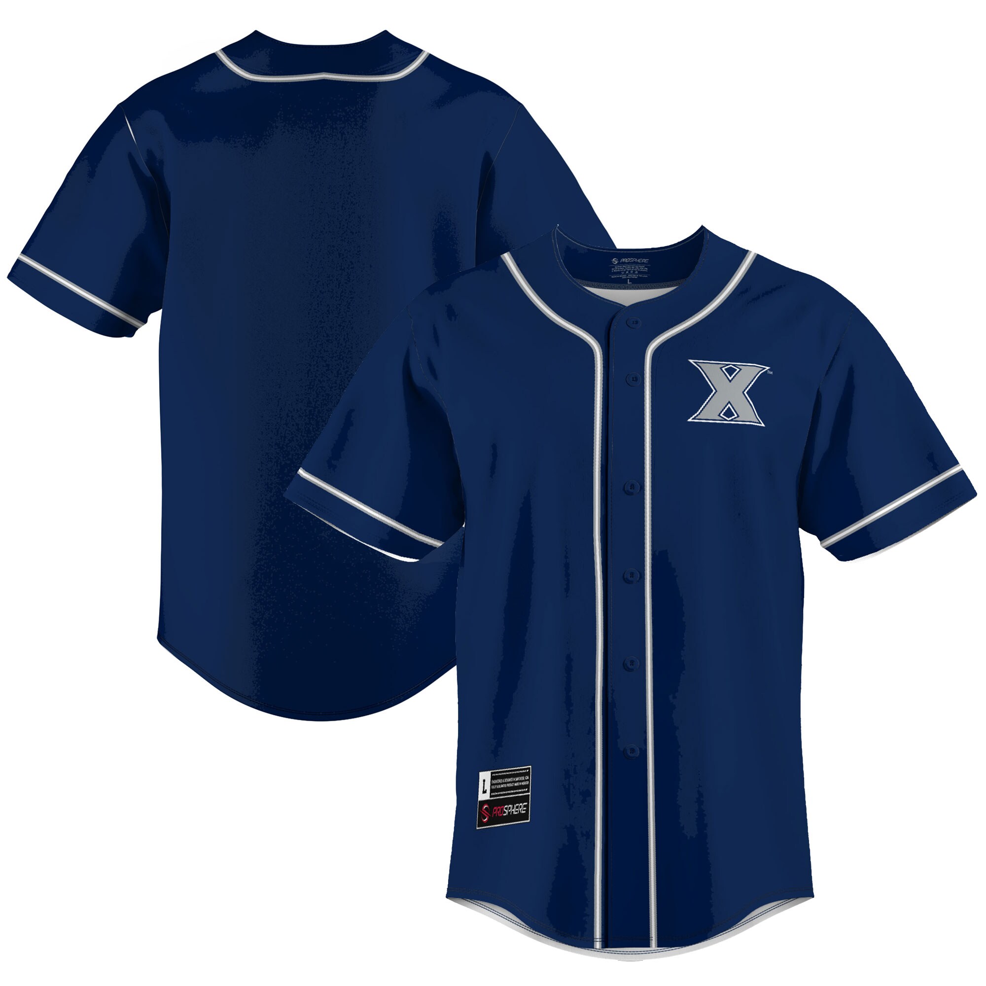 Xavier Musketeers Baseball Jersey - Navy