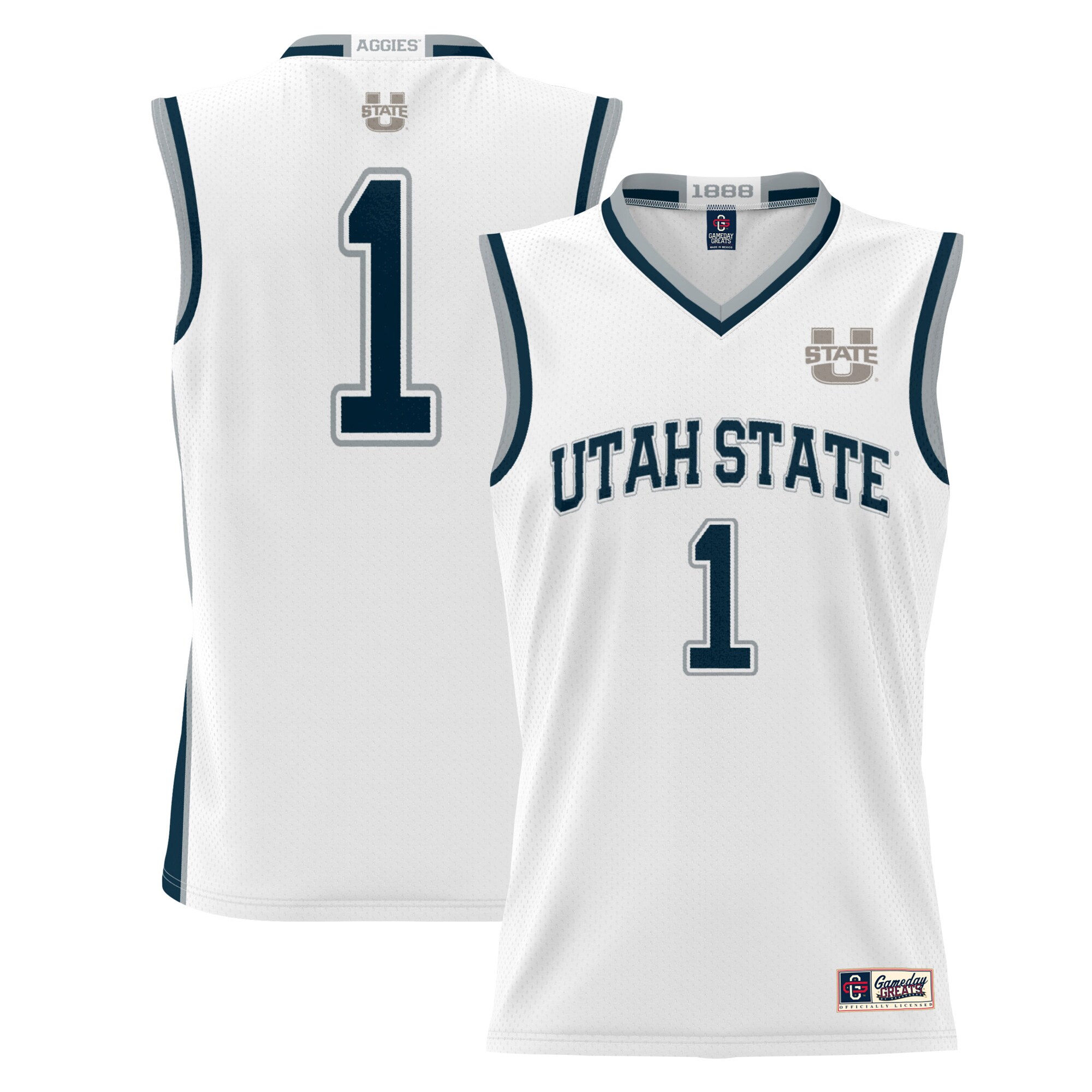 #1 Utah State Aggies ProSphere Youth Basketball Jersey - White