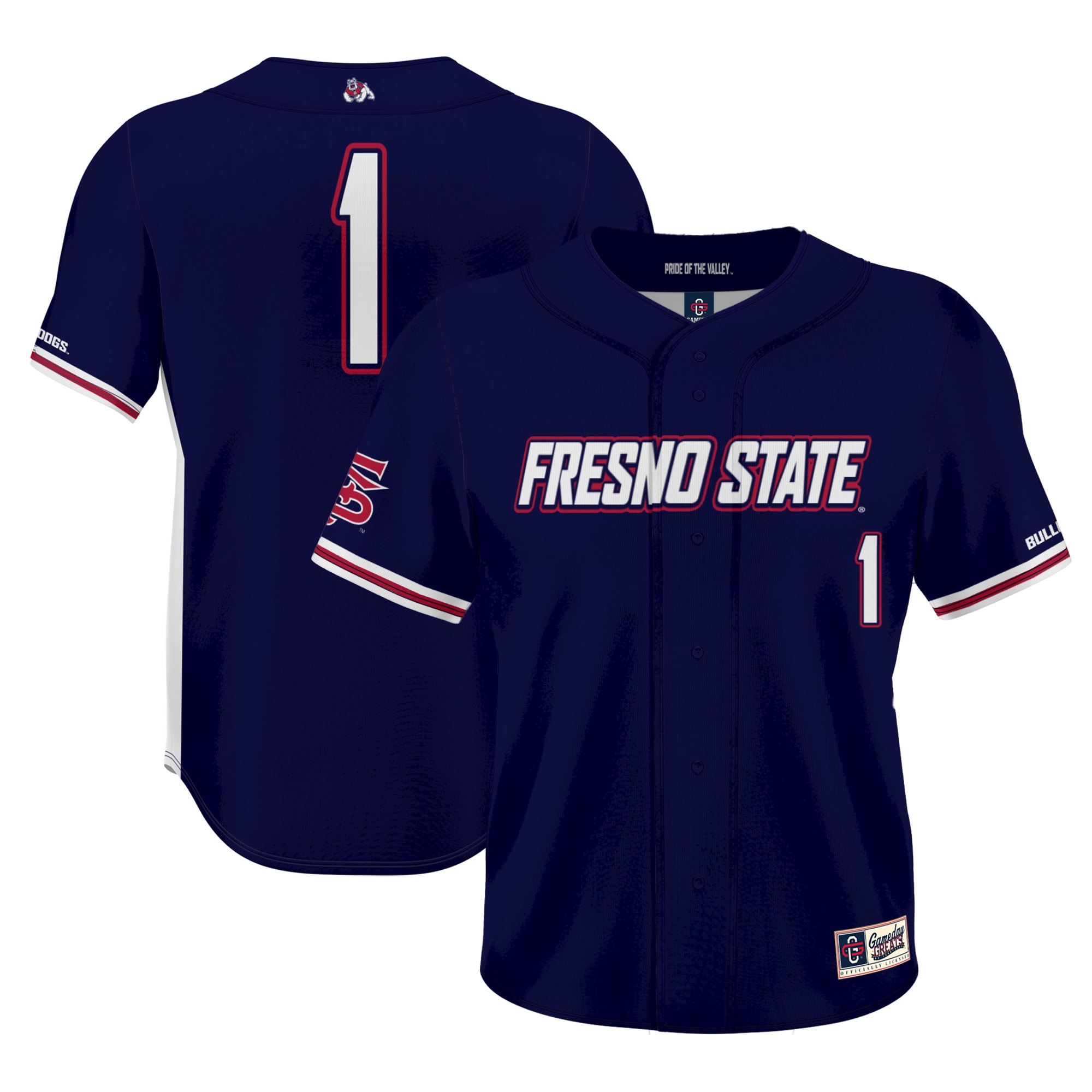 #1 Fresno State Bulldogs ProSphere Baseball Jersey - Navy