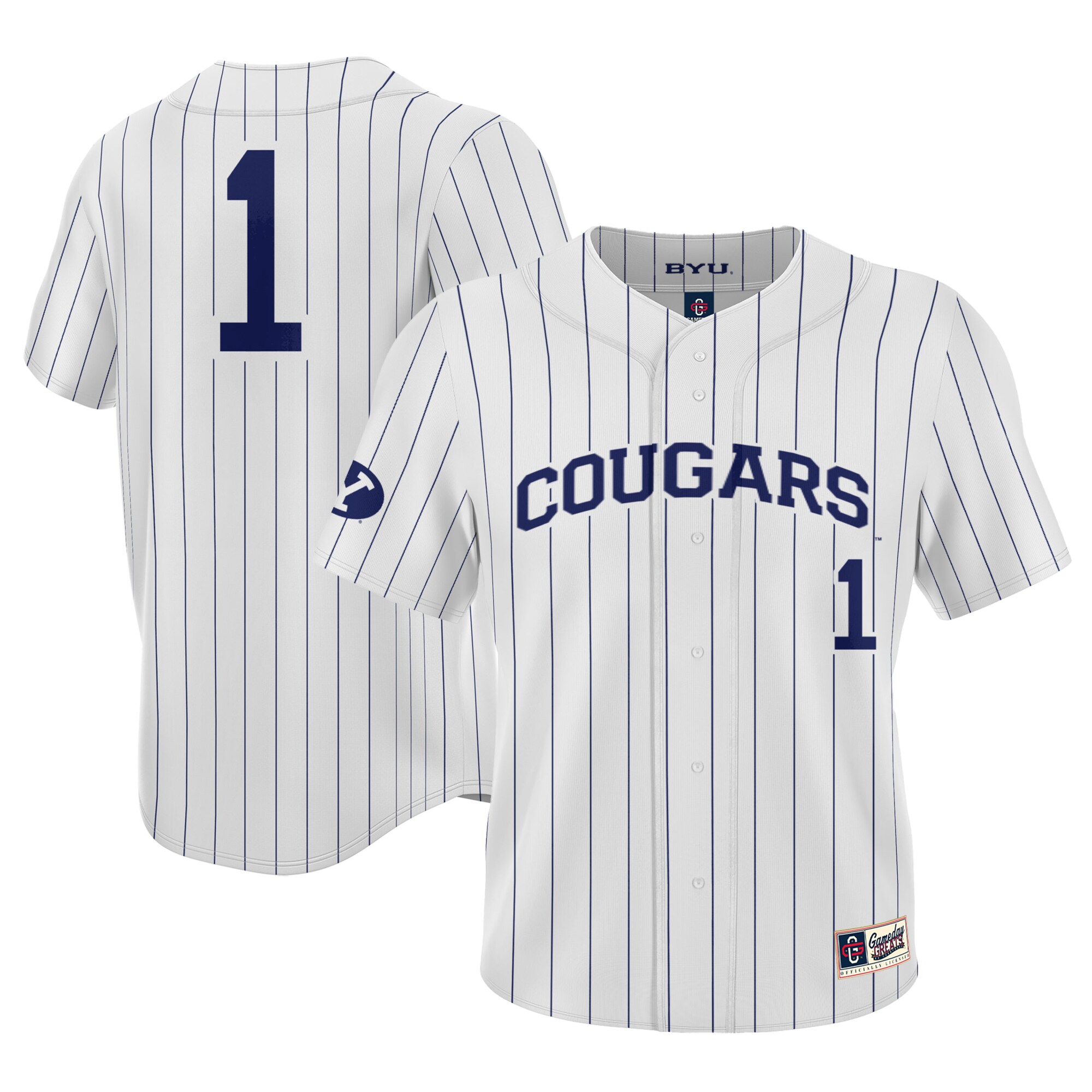 #1 BYU Cougars ProSphere Baseball Jersey - White