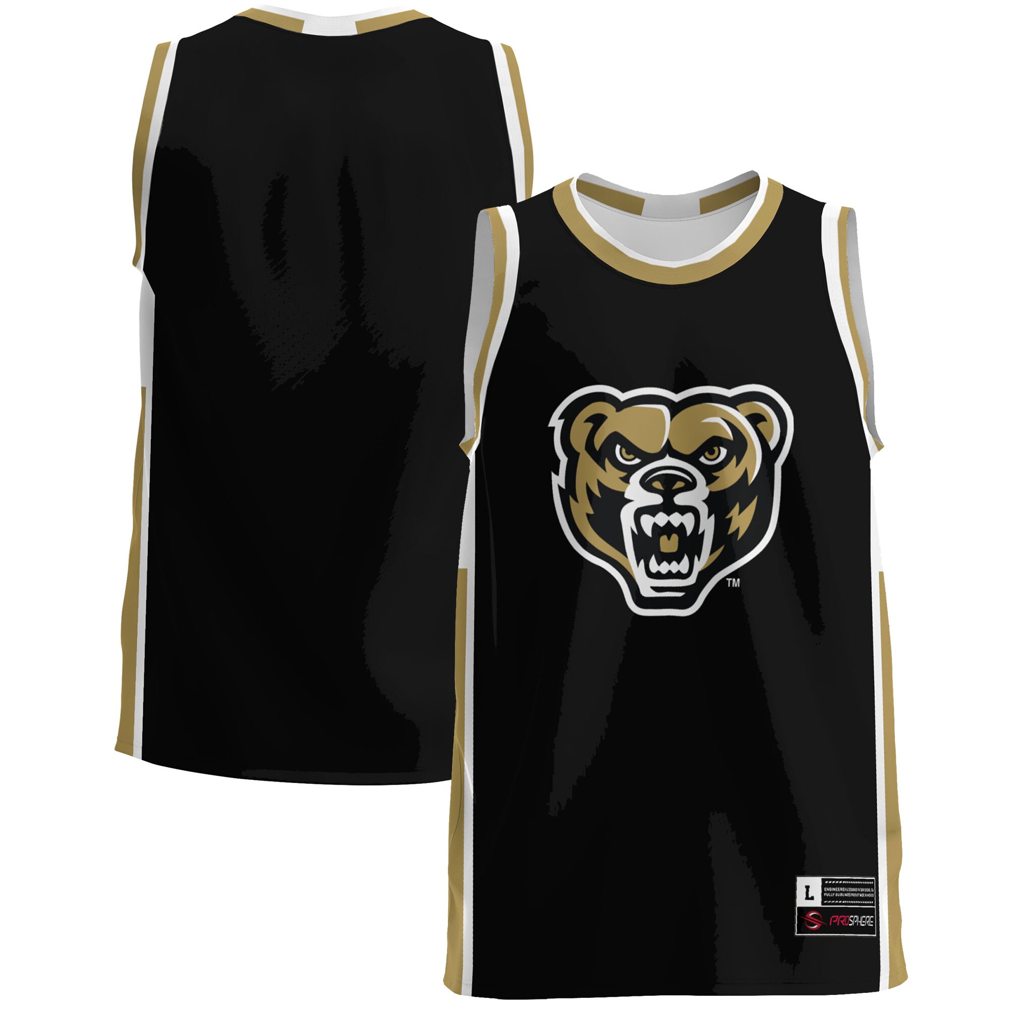 Oakland Golden Grizzlies Basketball Jersey - Black