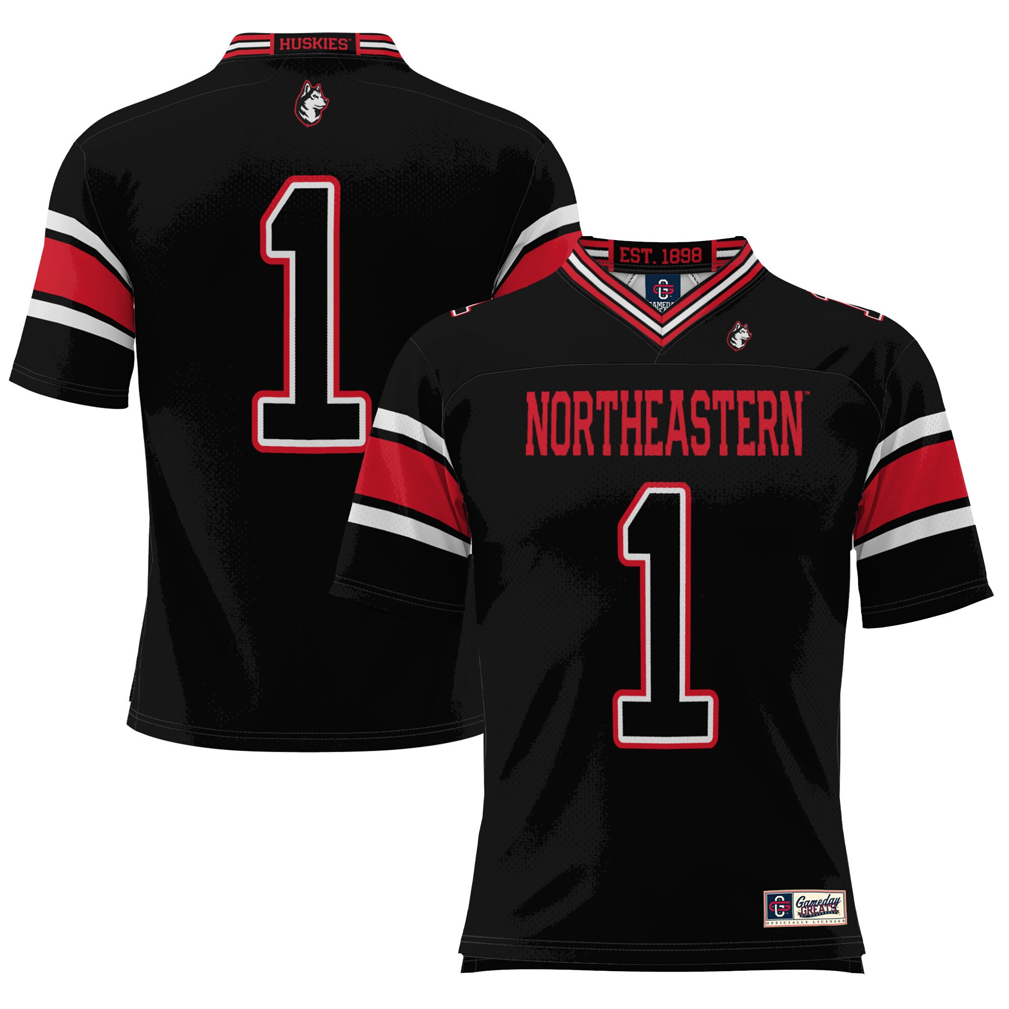 #1 Northeastern Huskies ProSphere Football Jersey - Black