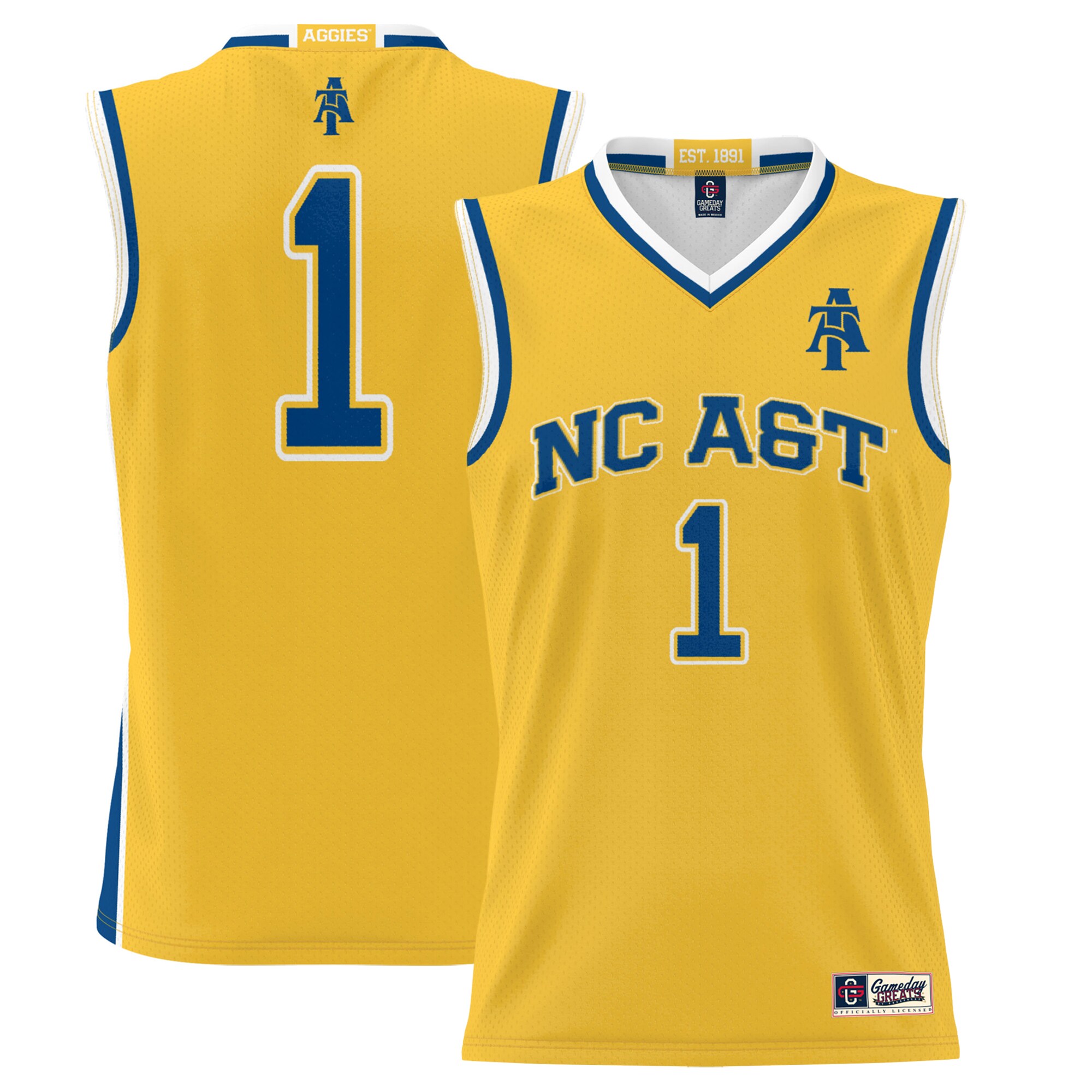 #1 North Carolina A&T Aggies ProSphere Youth Basketball Jersey - Gold