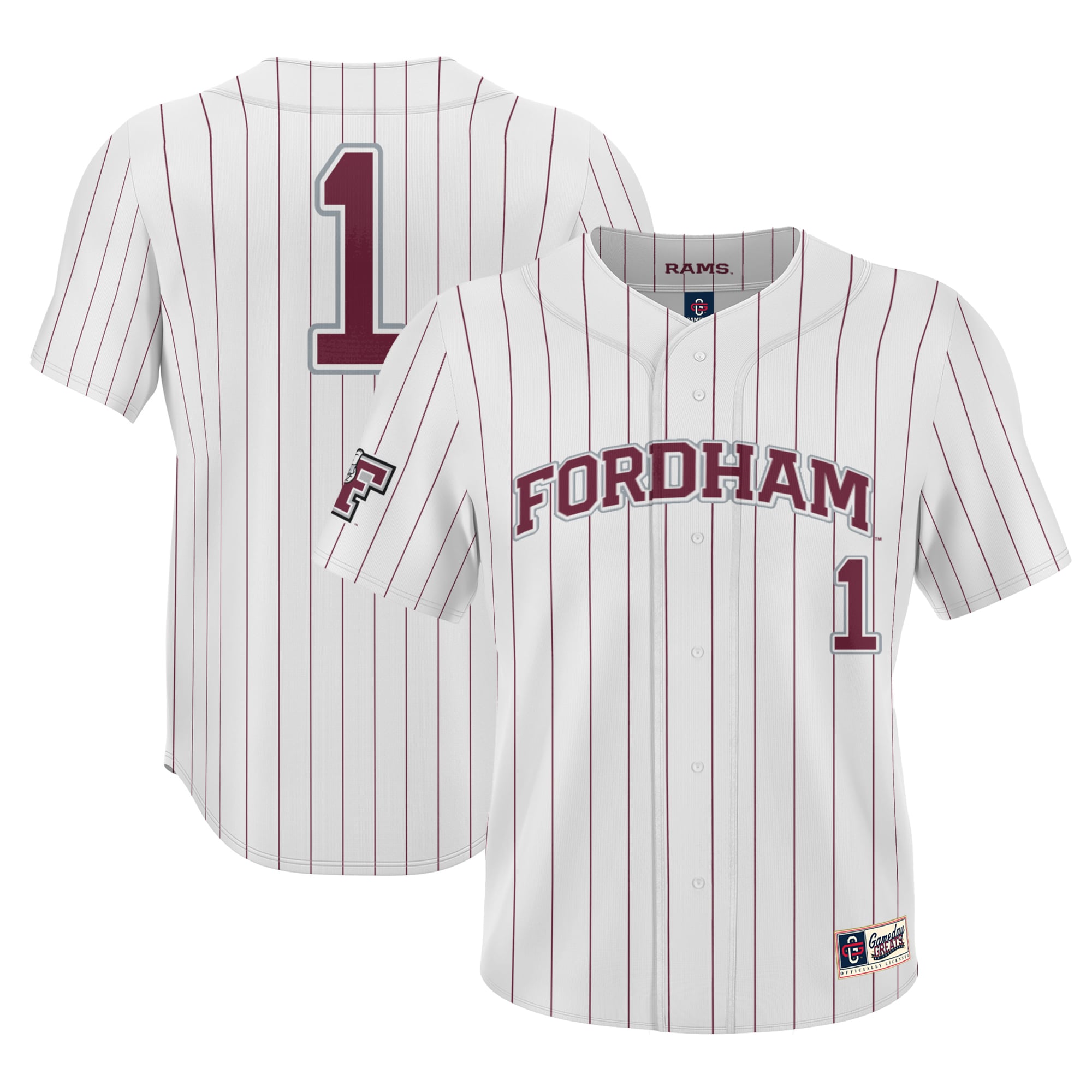 #1 Fordham Rams ProSphere Baseball Jersey - White