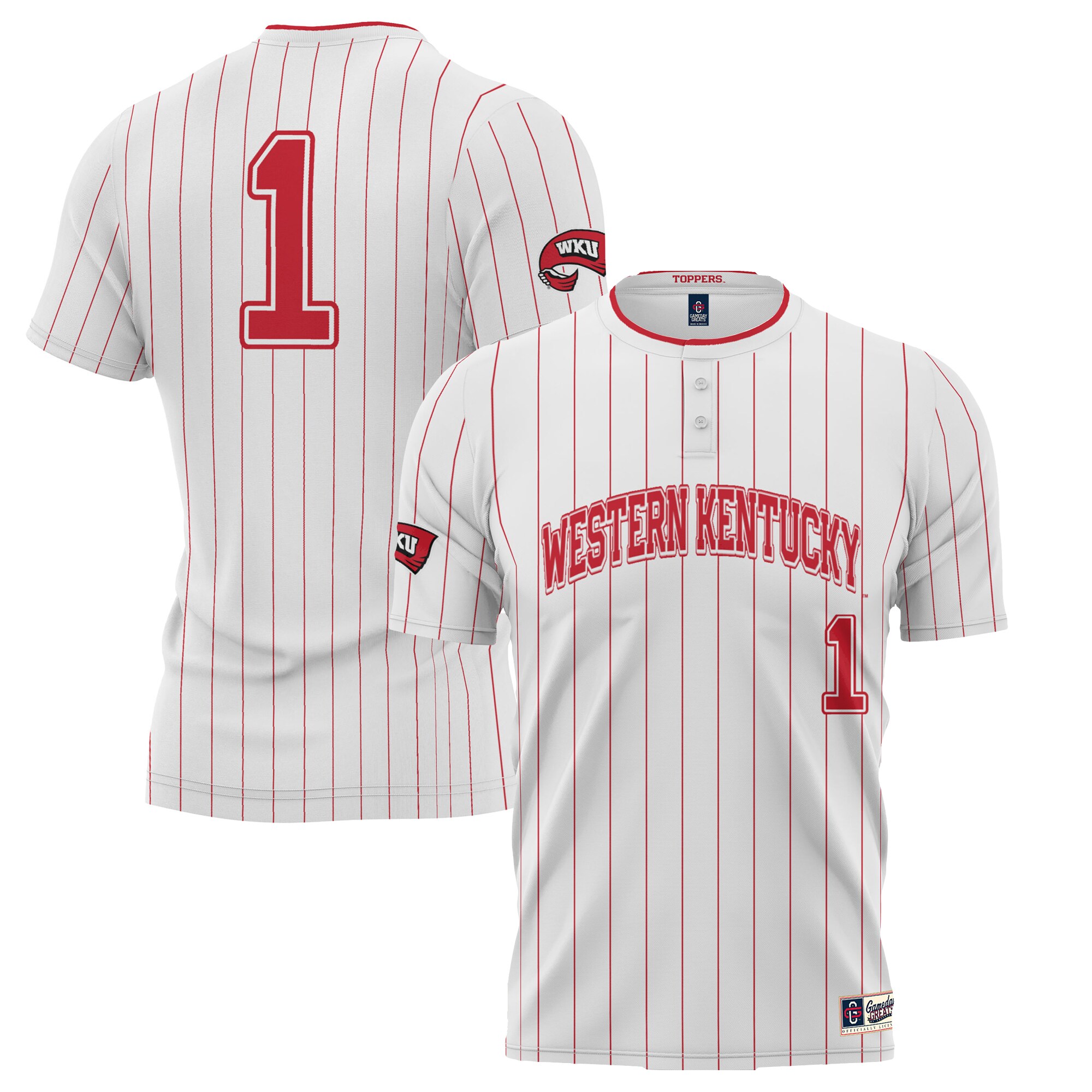 #1 Western Kentucky Hilltoppers ProSphere Youth Softball Jersey - White