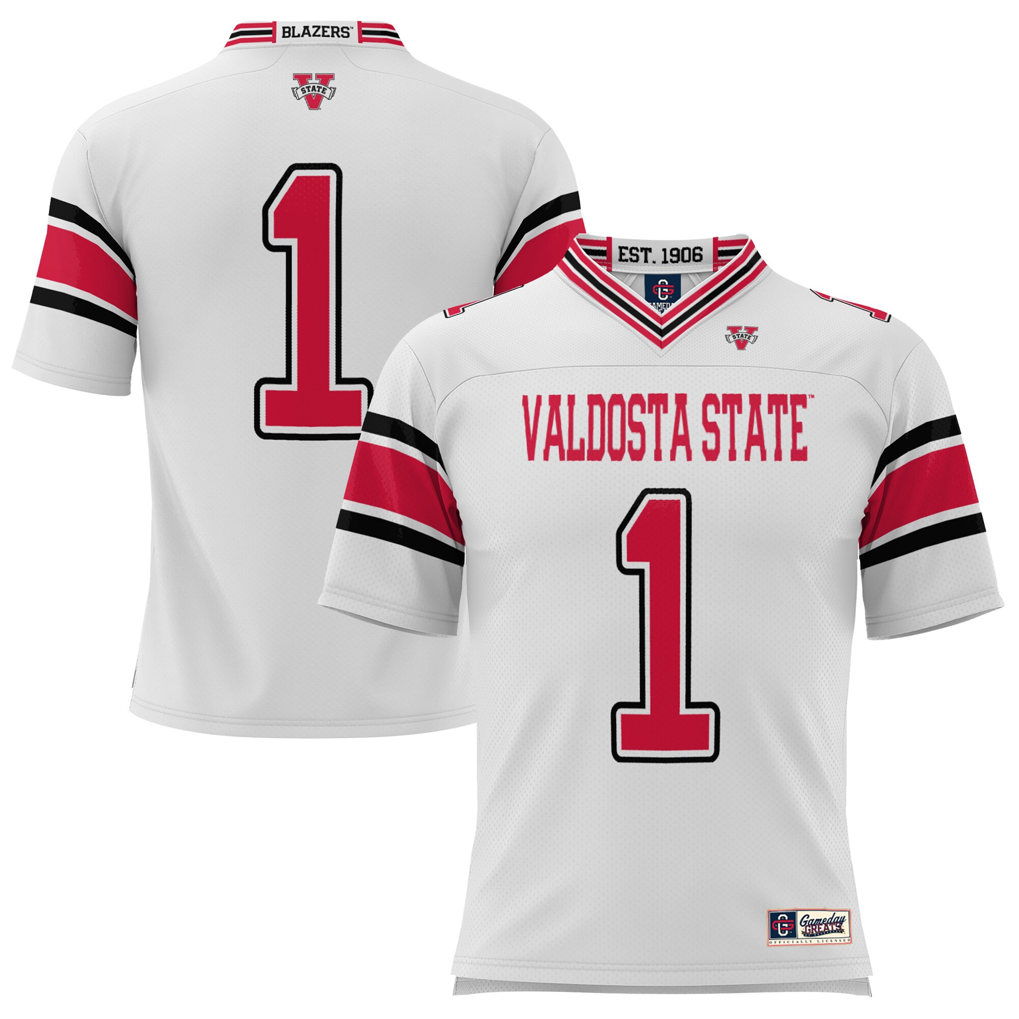 #1 Valdosta State Blazers ProSphere Endzone Football Jersey - White