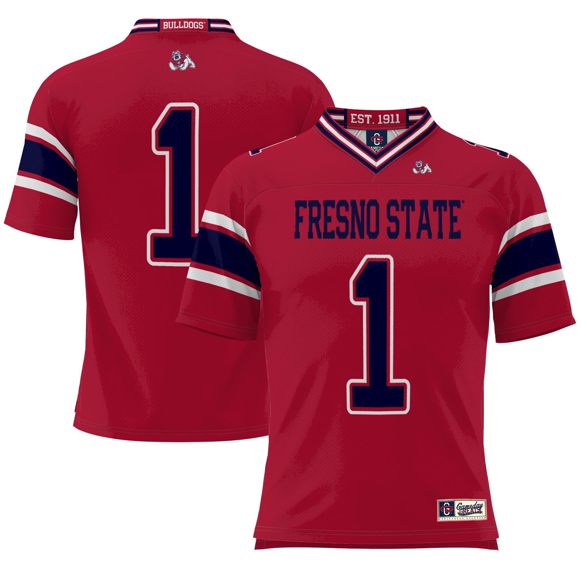 #1 Fresno State Bulldogs ProSphere Endzone Football Jersey - Red