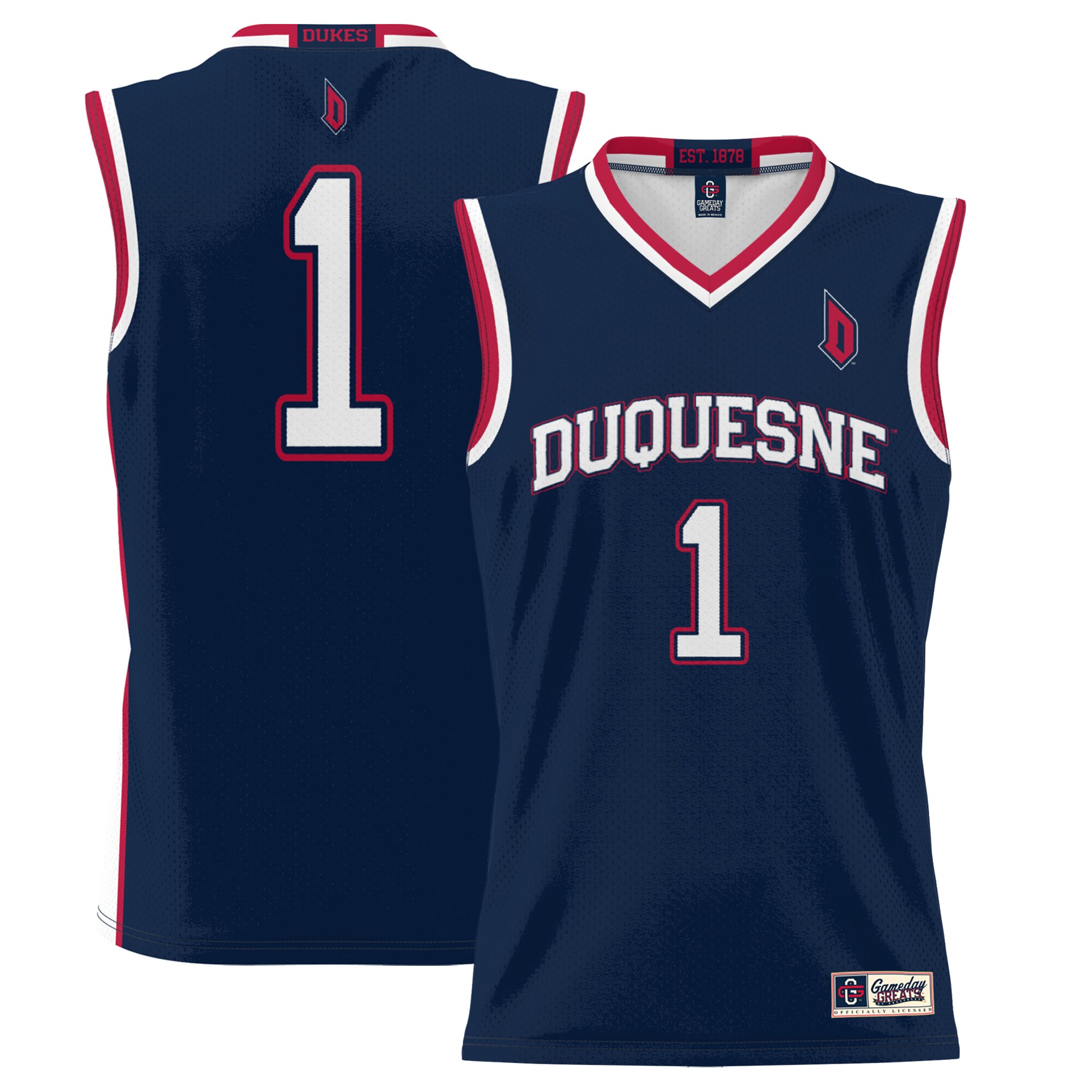 #1 Duquesne Dukes ProSphere Basketball Jersey - Navy