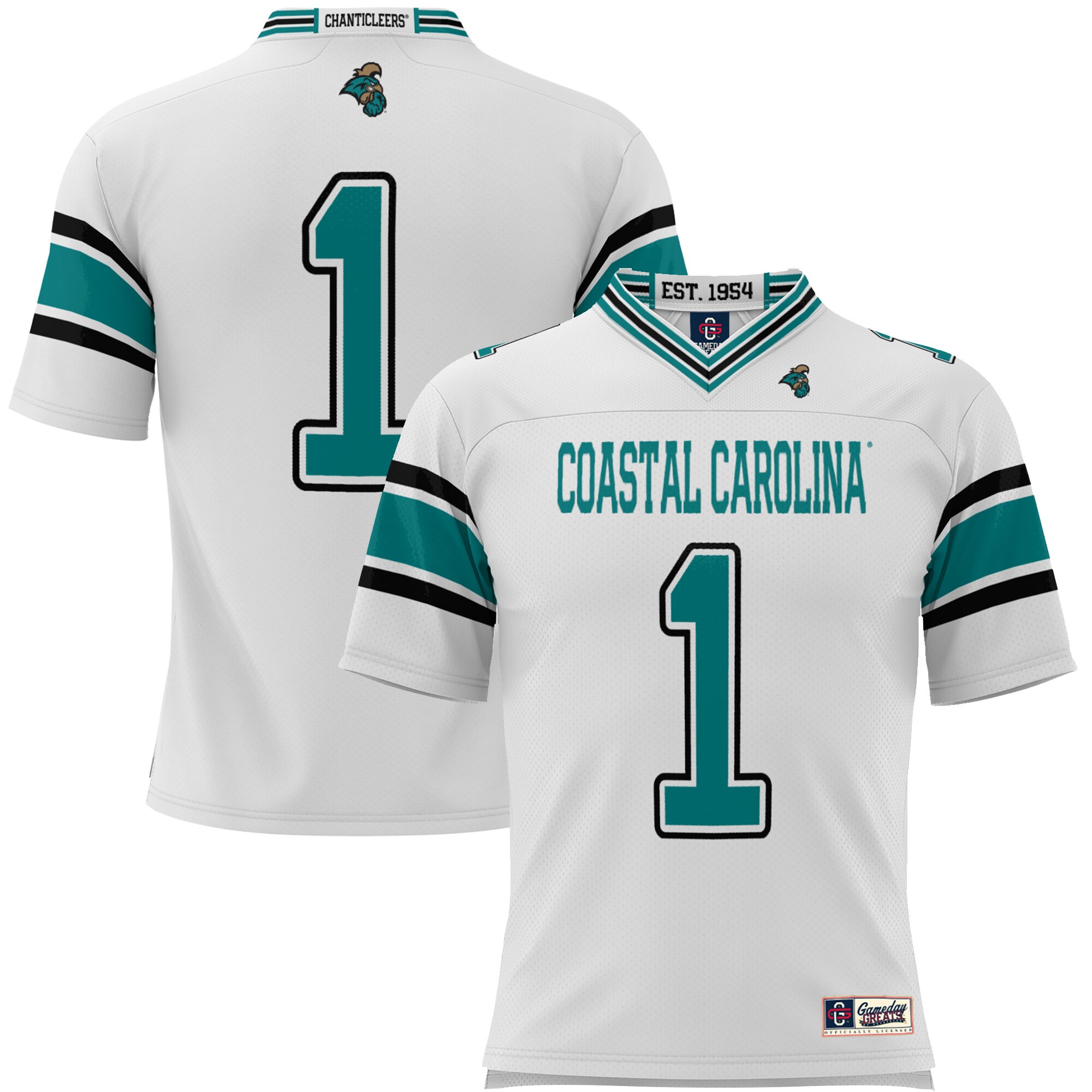 #1 Coastal Carolina Chanticleers ProSphere Endzone Football Jersey - White