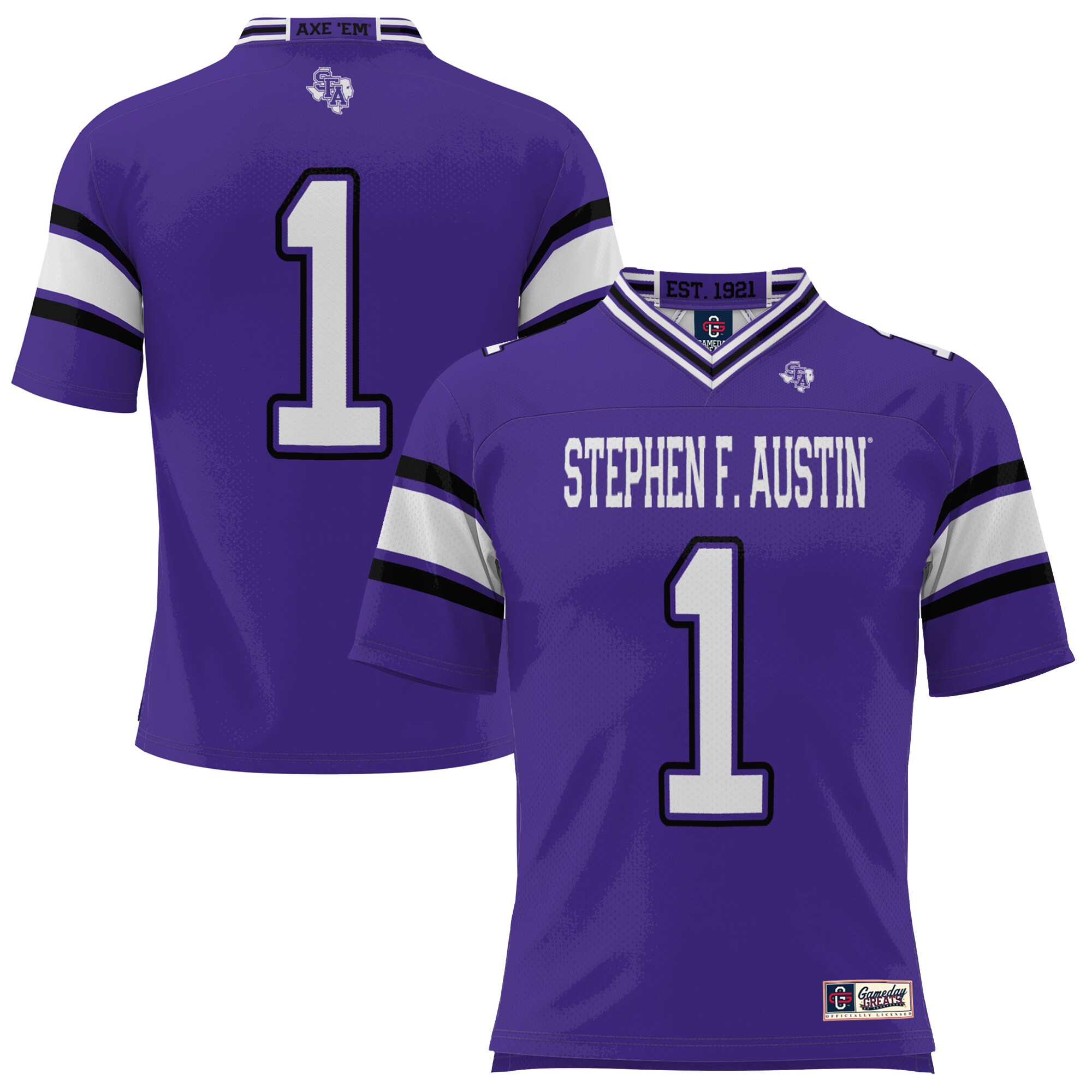 #1 Stephen F Austin Lumberjacks ProSphere Endzone Football Jersey - Purple