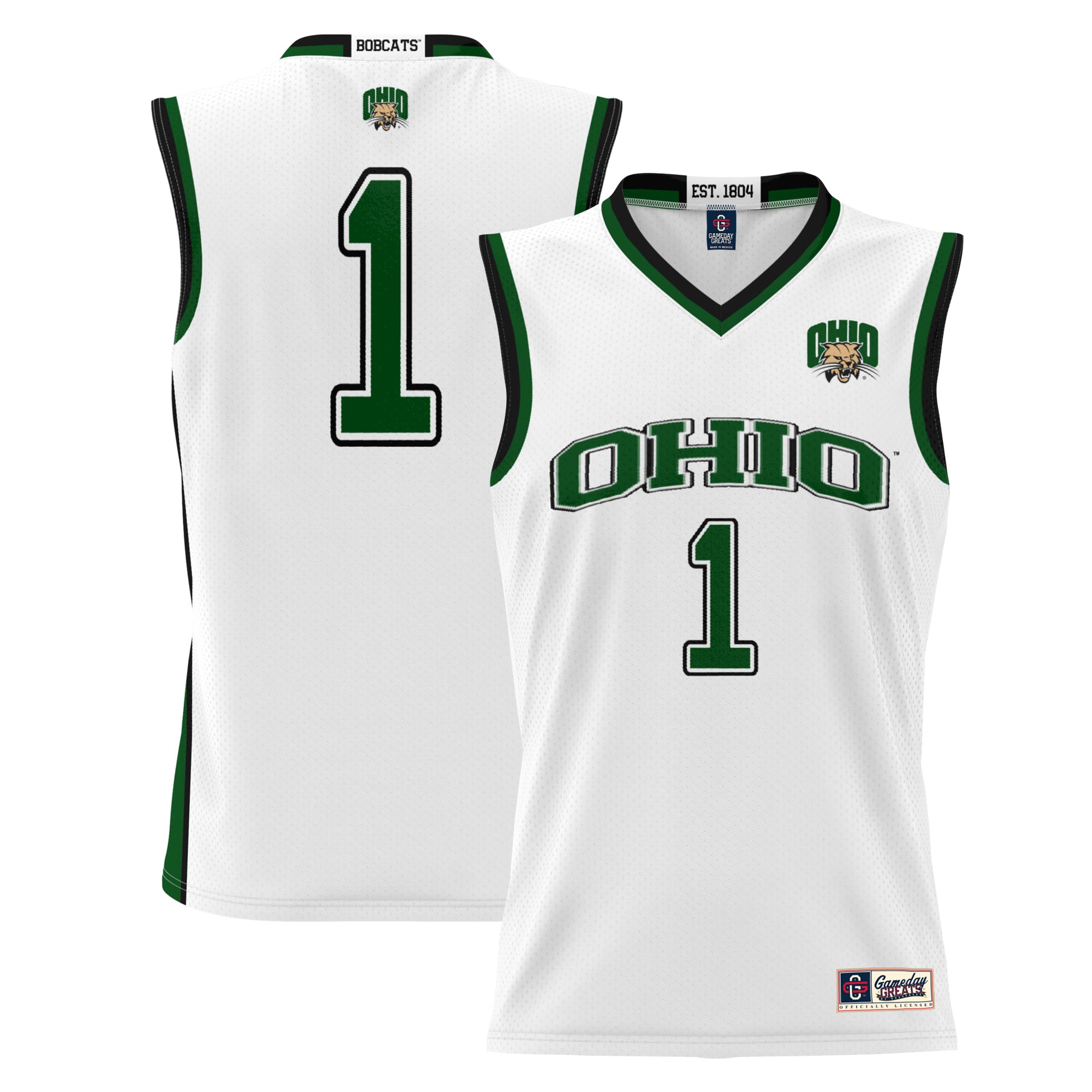 #1 Ohio Bobcats ProSphere Youth Basketball Jersey - White