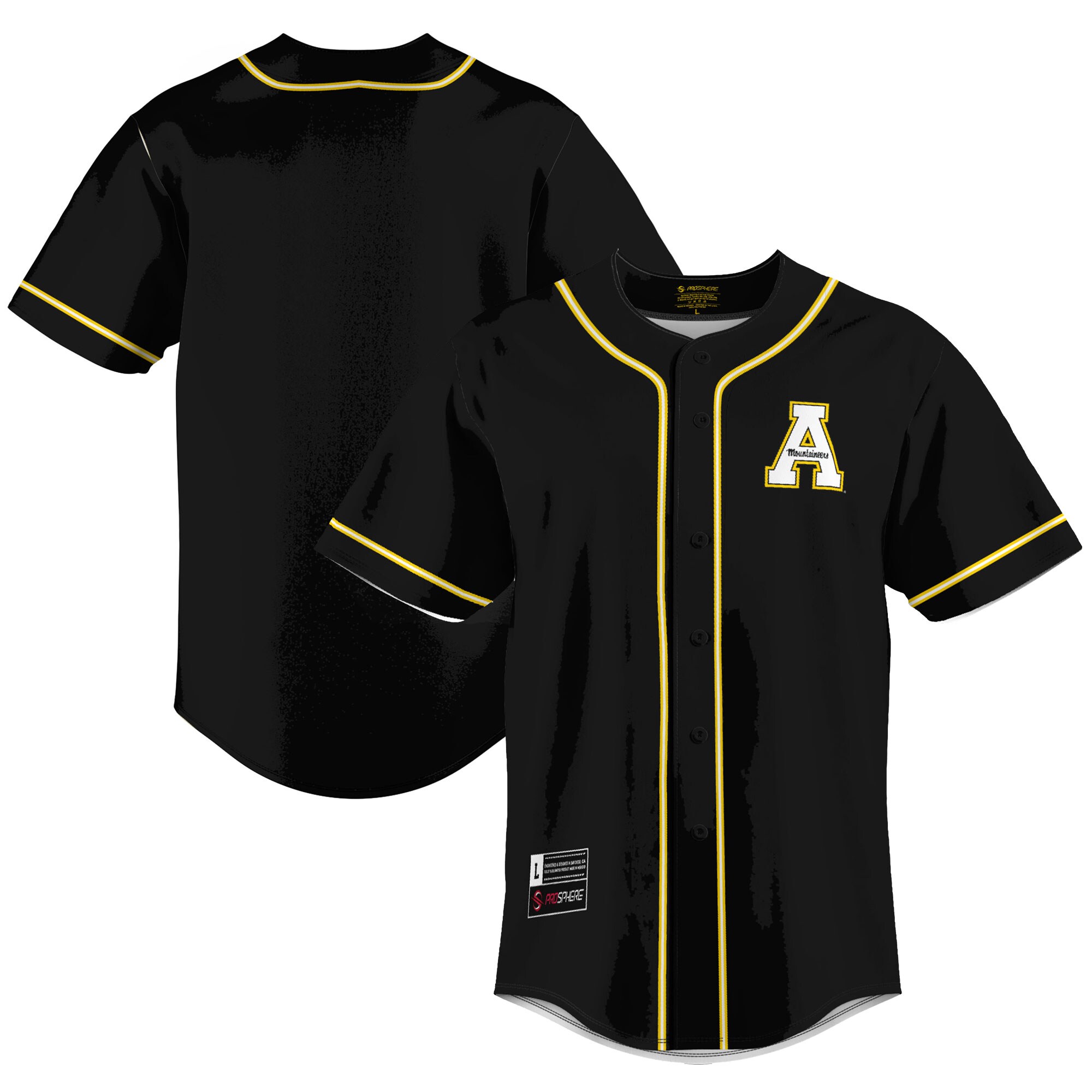 Appalachian State Mountaineers Baseball Jersey - Black