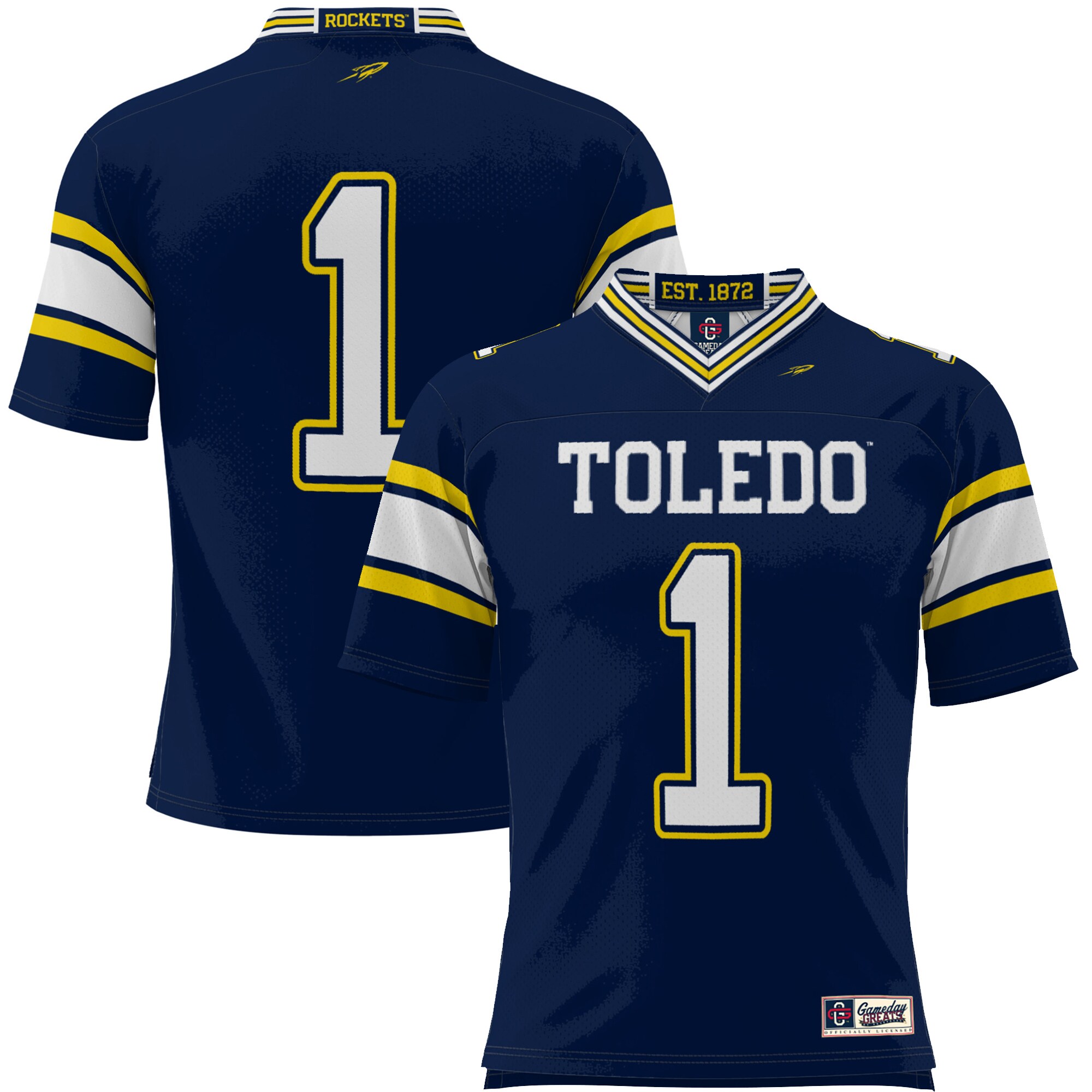 #1 Toledo Rockets ProSphere Youth Endzone Football Jersey - Navy