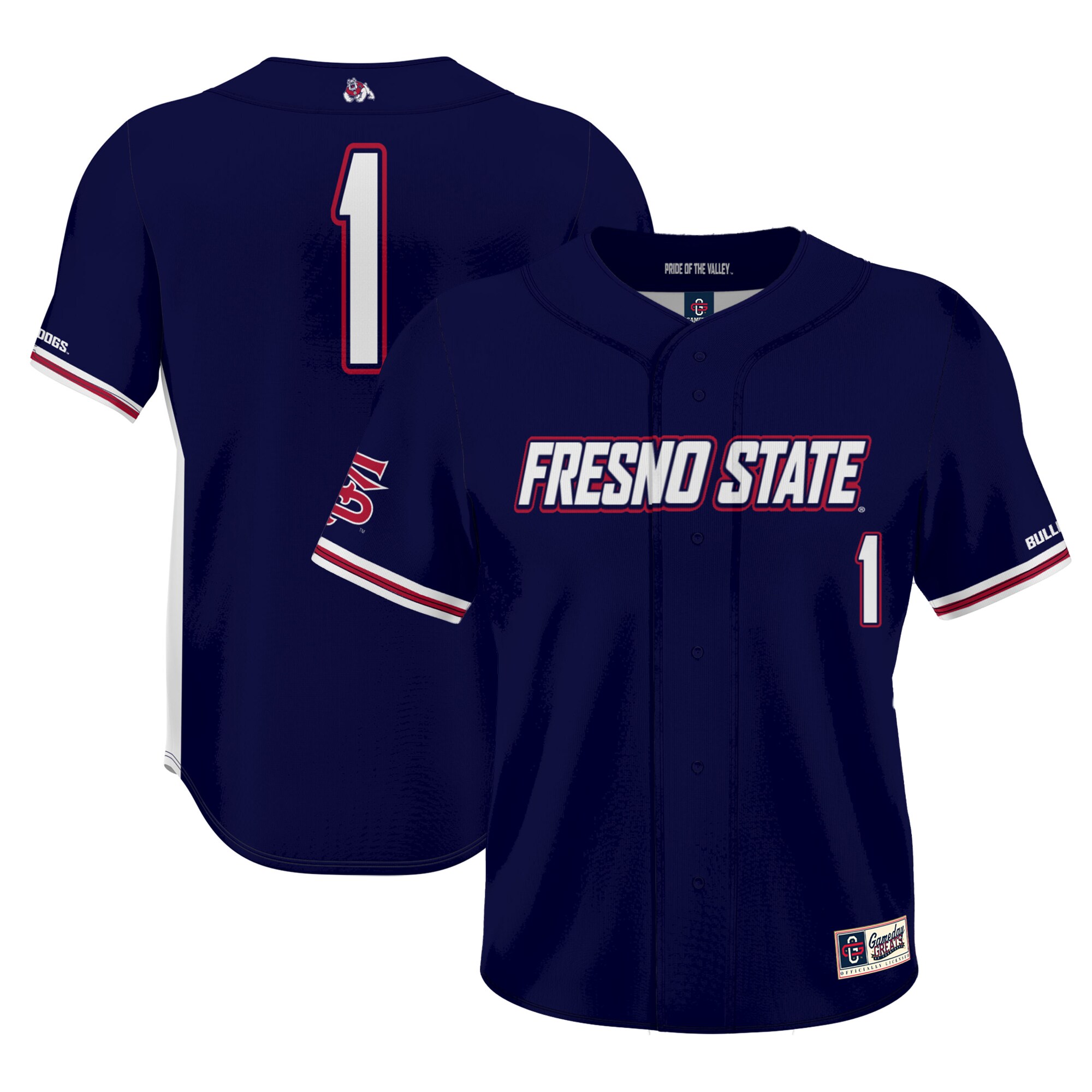 #1 Fresno State Bulldogs ProSphere Baseball Jersey - Navy