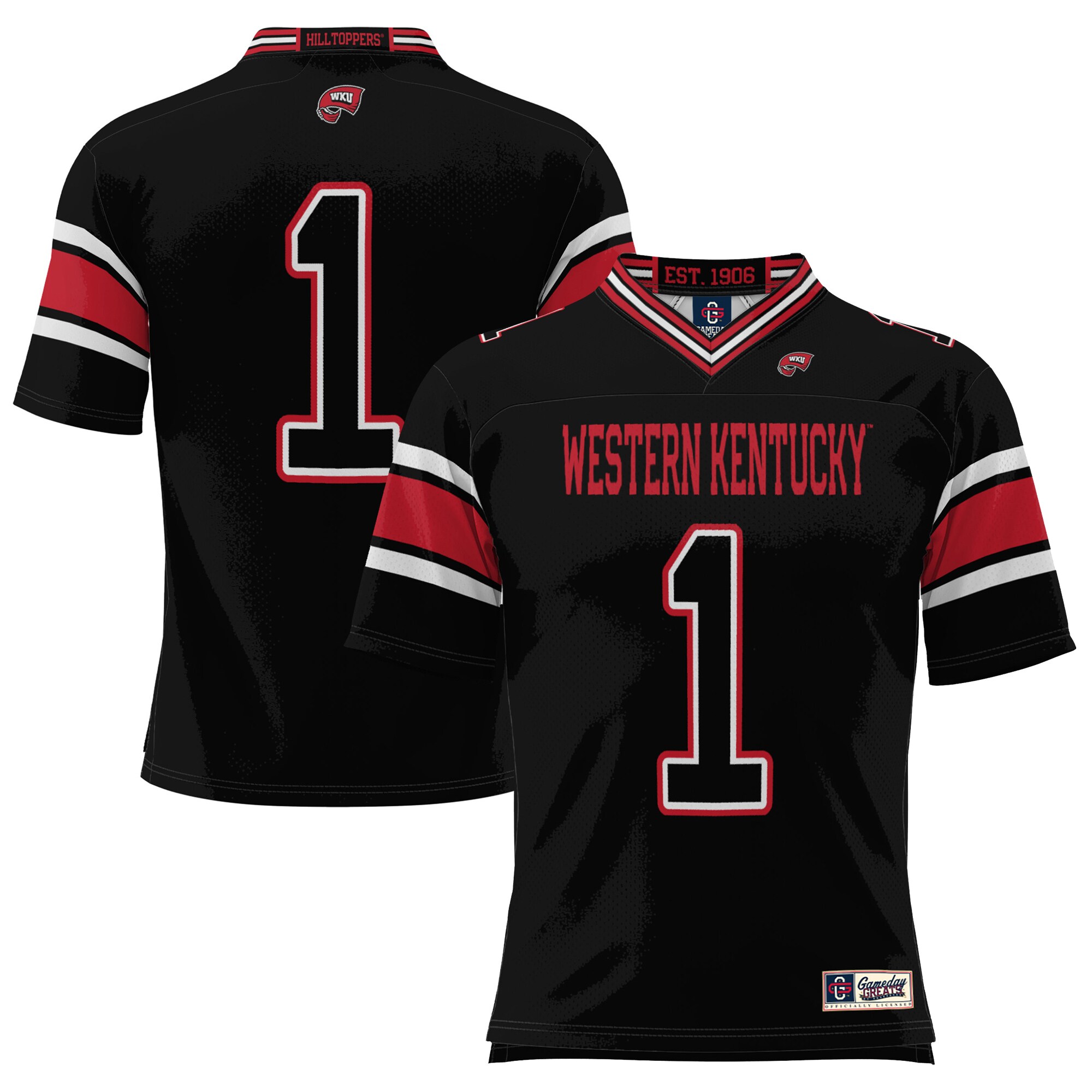 #1 Western Kentucky Hilltoppers ProSphere Endzone Football Jersey - Black
