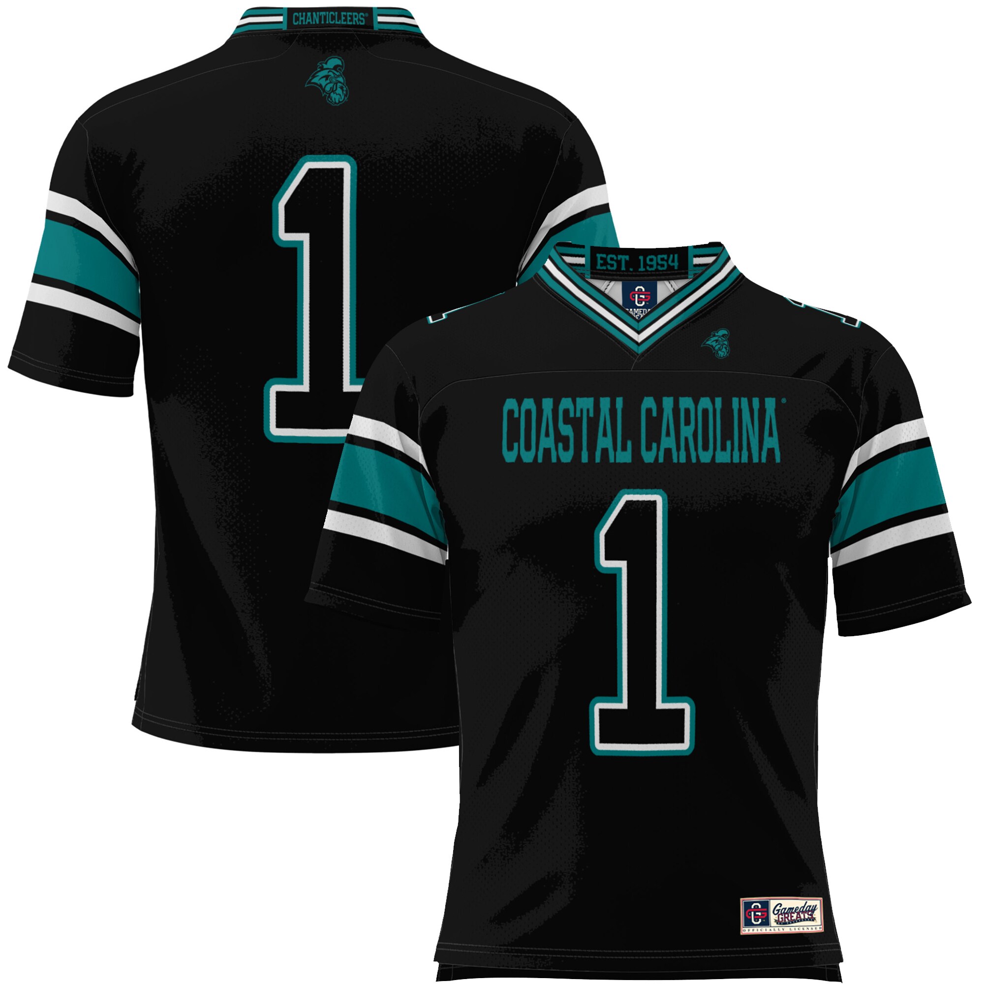 #1 Coastal Carolina Chanticleers ProSphere Endzone Football Jersey - Black