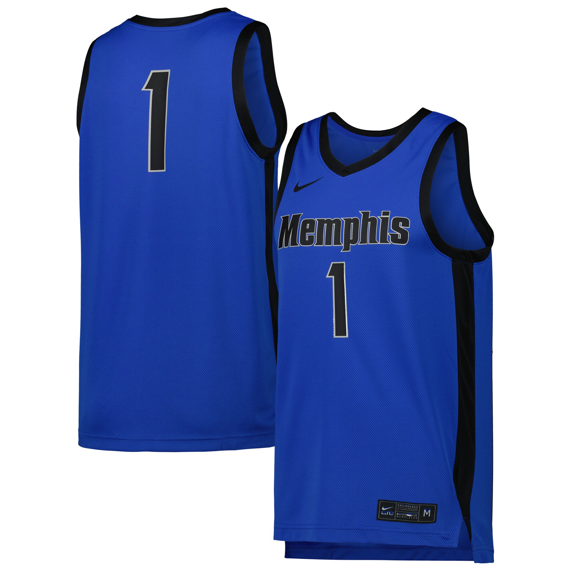 #1 Memphis Tigers Nike Replica Basketball Jersey - Blue
