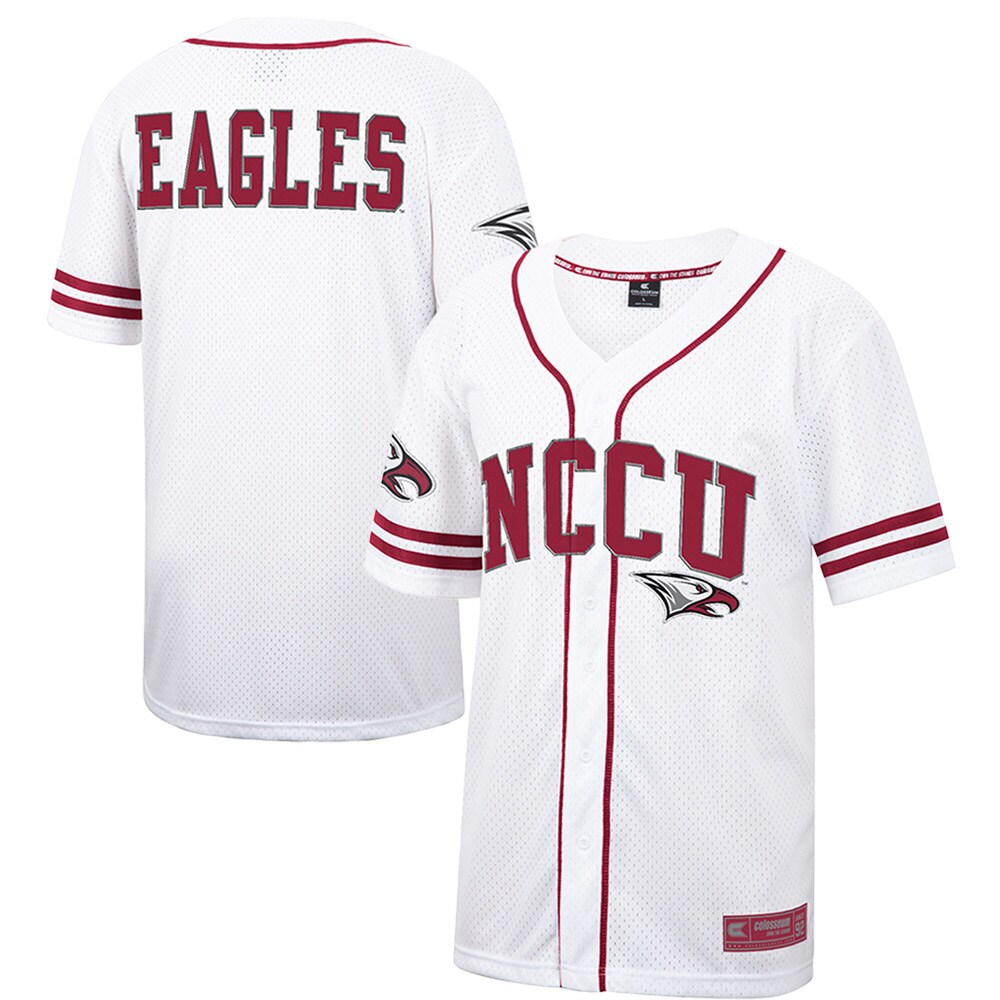 North Carolina Central Eagles Colosseum Free Spirited Mesh Button-Up Baseball Jersey - White
