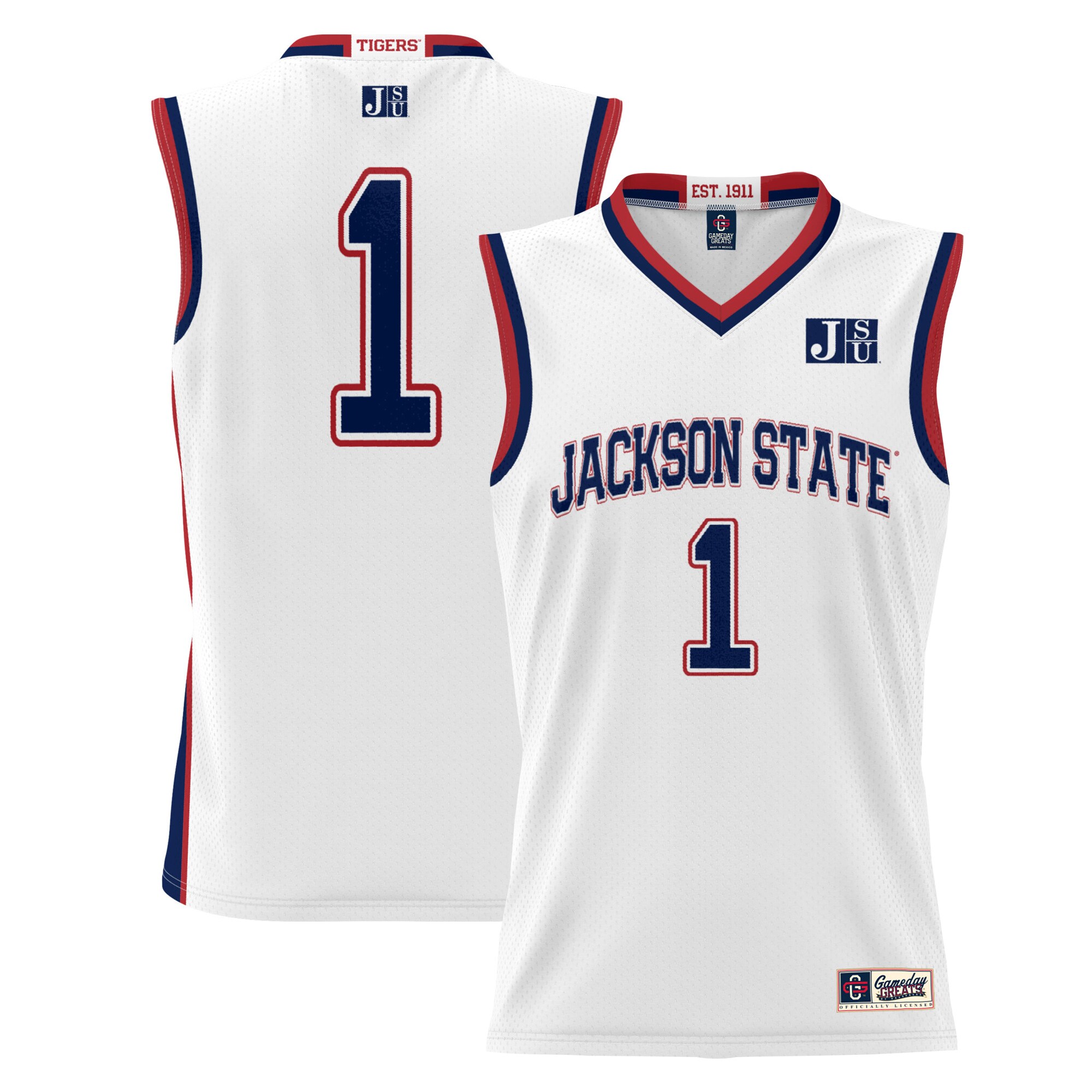 #1 Jackson State Tigers ProSphere Youth Basketball Jersey - White