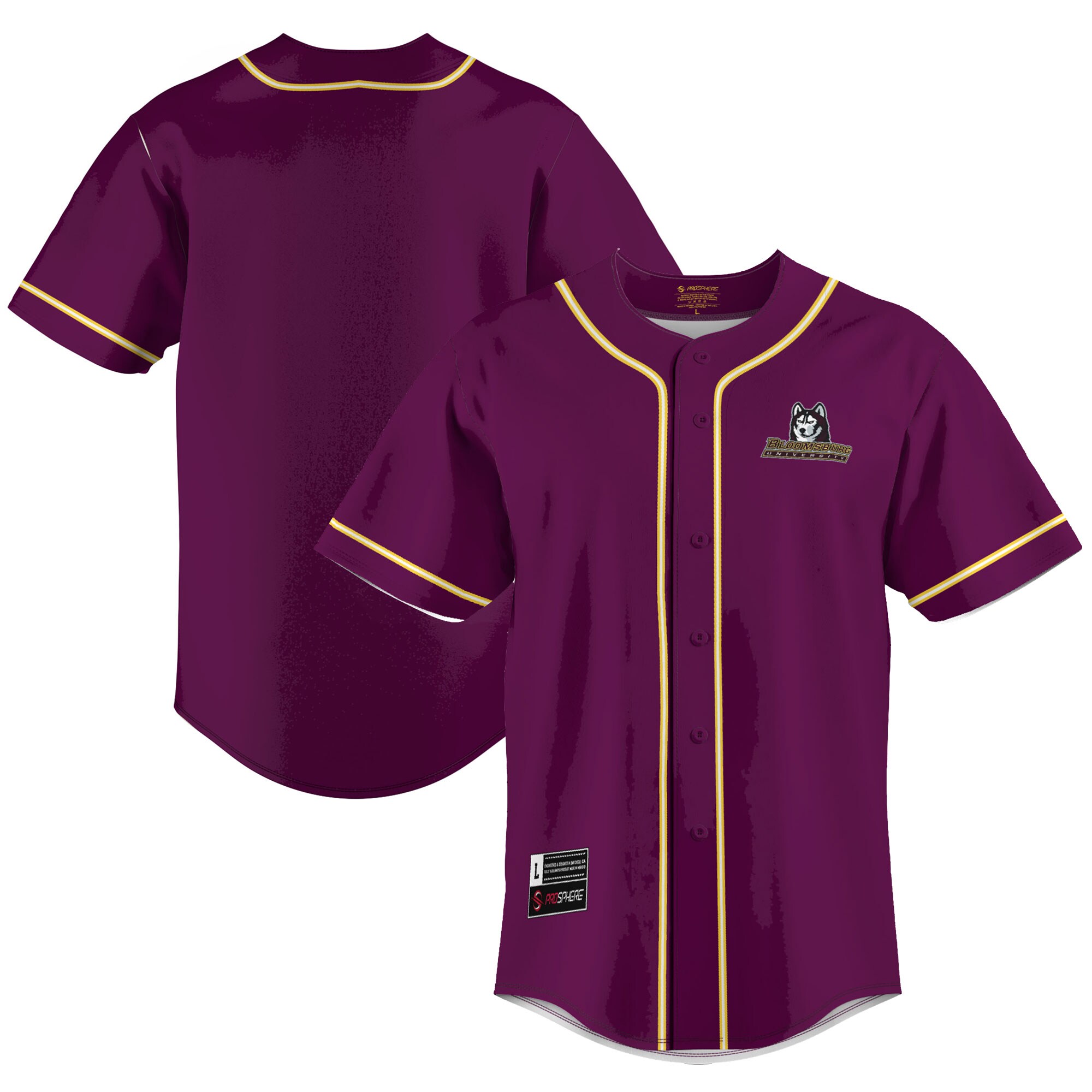 Bloomsburg Huskies Baseball Jersey - Maroon