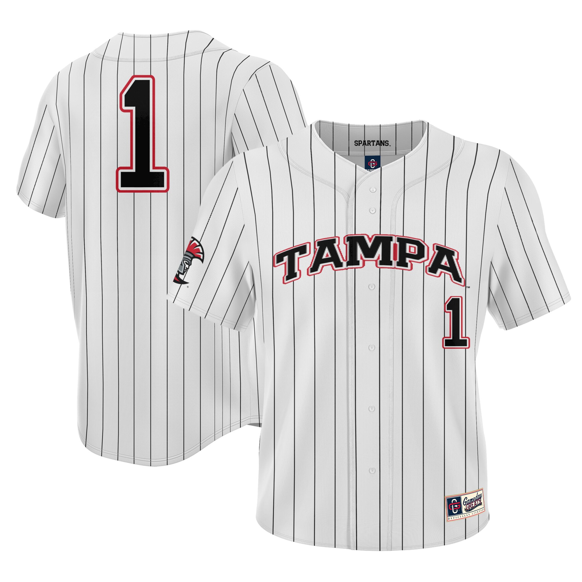#1 Tampa Spartans ProSphere Baseball Jersey - White