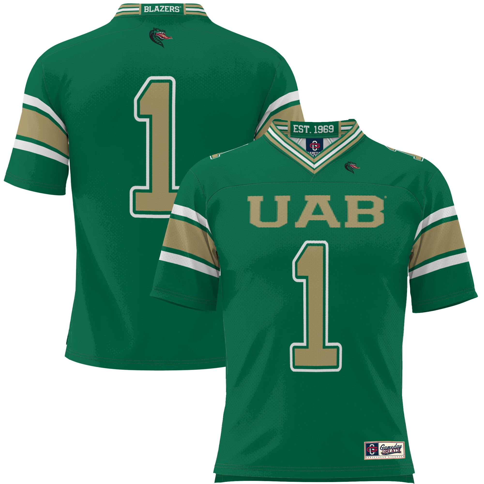 #1 UAB Blazers ProSphere Endzone Football Jersey - Green