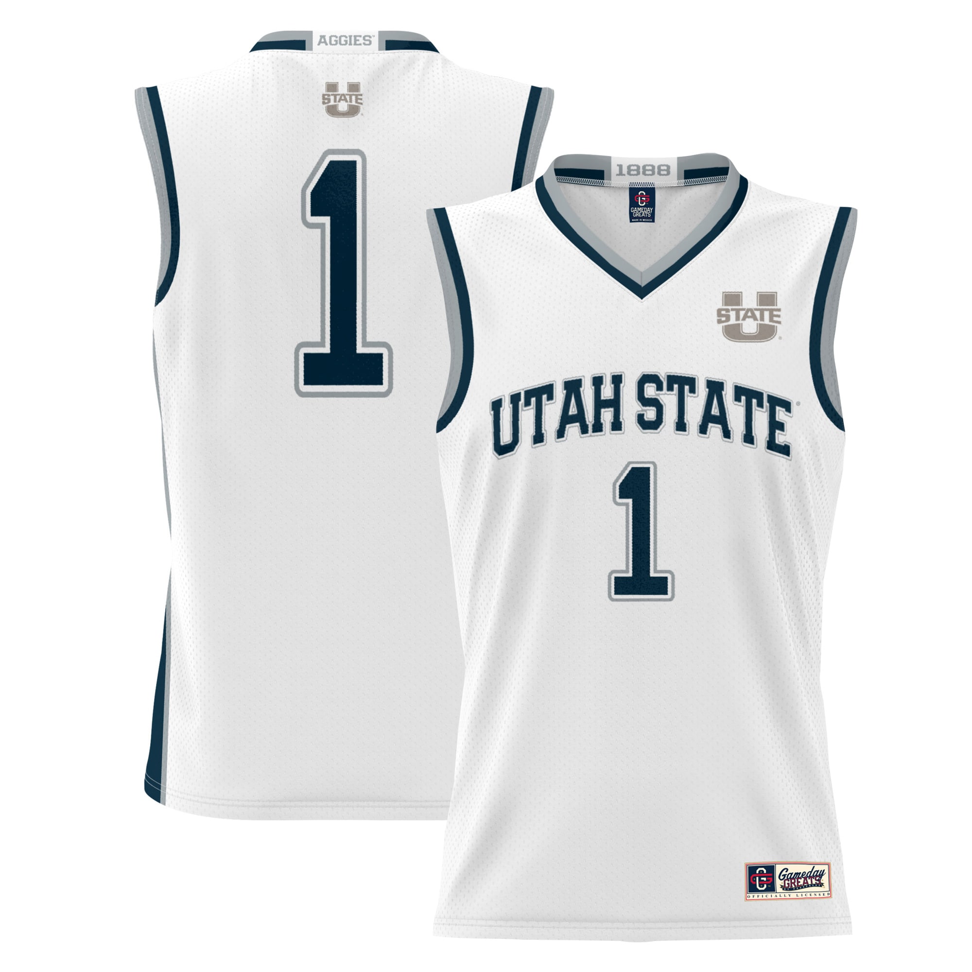 #1 Utah State Aggies ProSphere Basketball Jersey - White