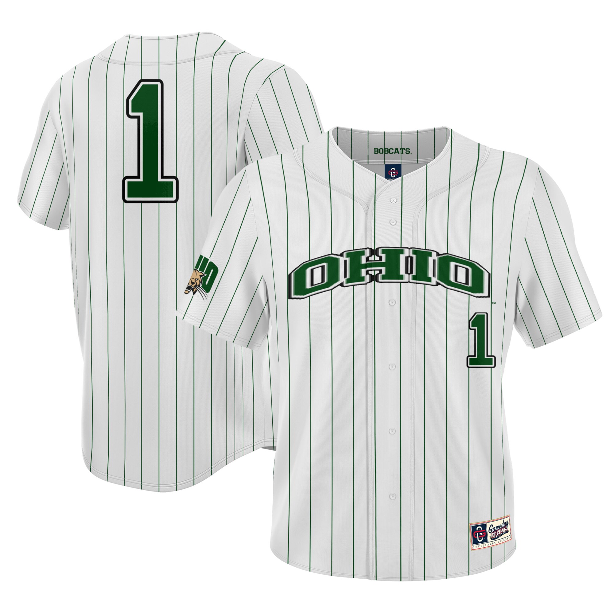 #1 Ohio Bobcats ProSphere Baseball Jersey - White