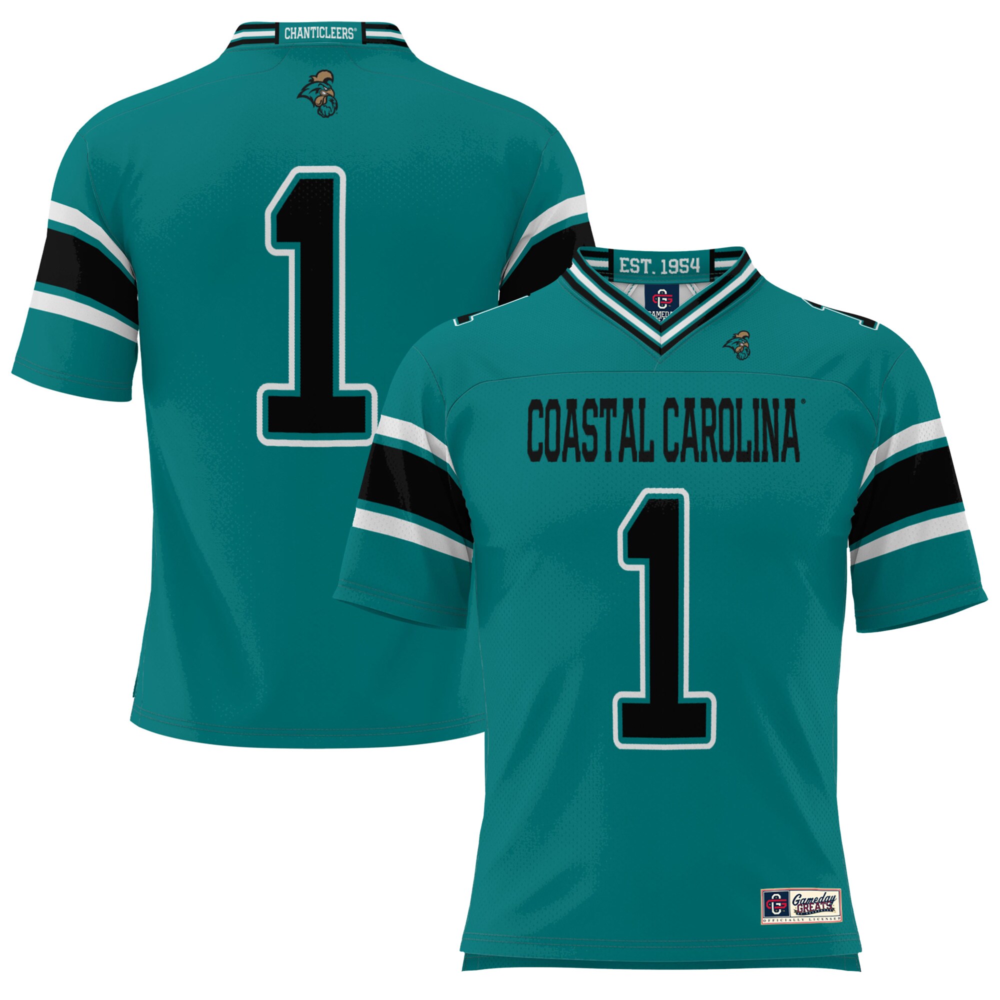 #1 Coastal Carolina Chanticleers ProSphere Youth Endzone Football Jersey - Teal