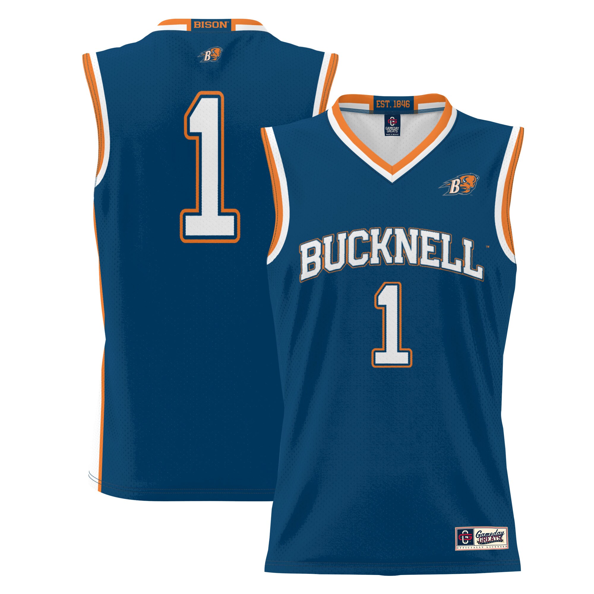 #1 Bucknell Bison ProSphere Youth Basketball Jersey - Blue