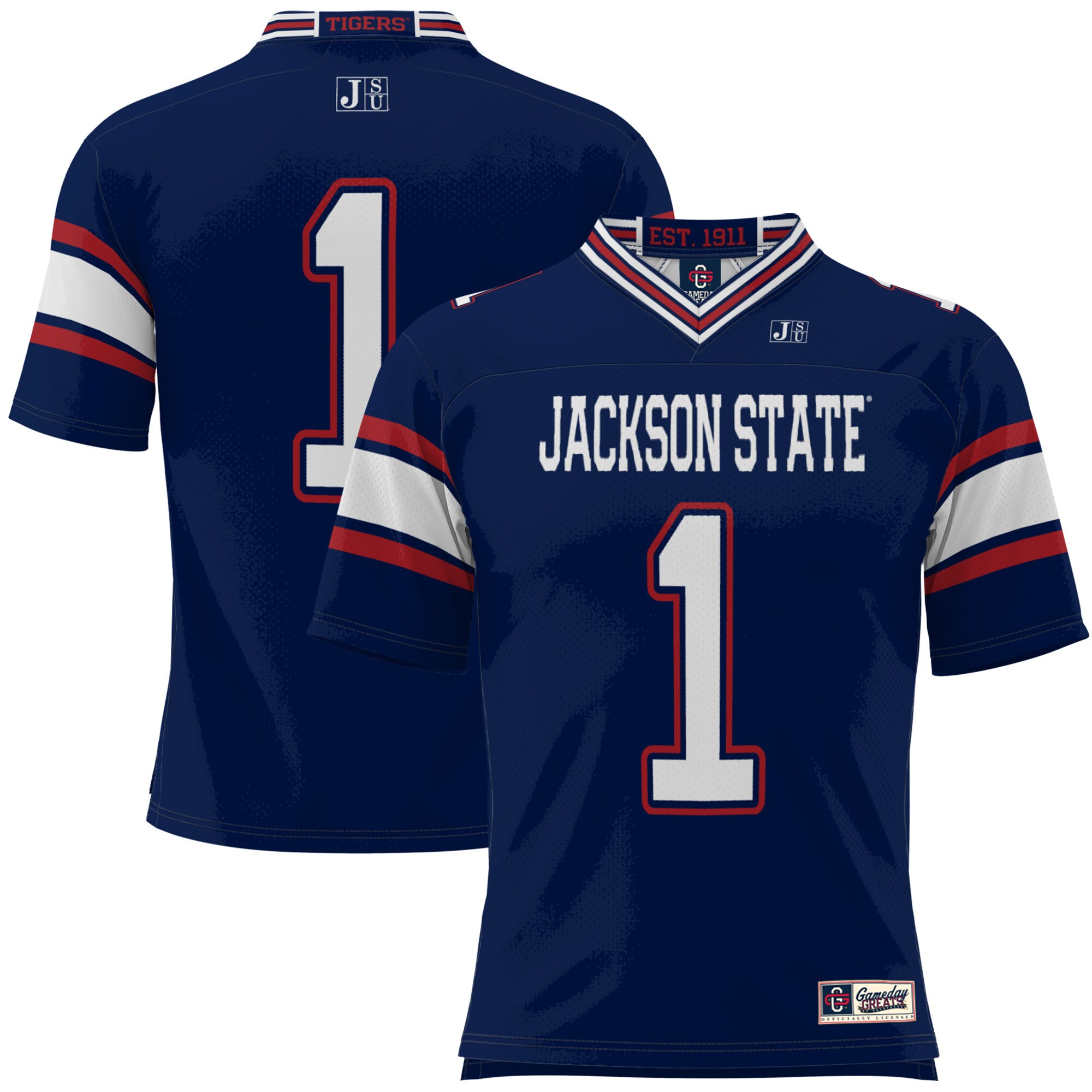 #1 Jackson State Tigers ProSphere Youth Football Jersey - Navy
