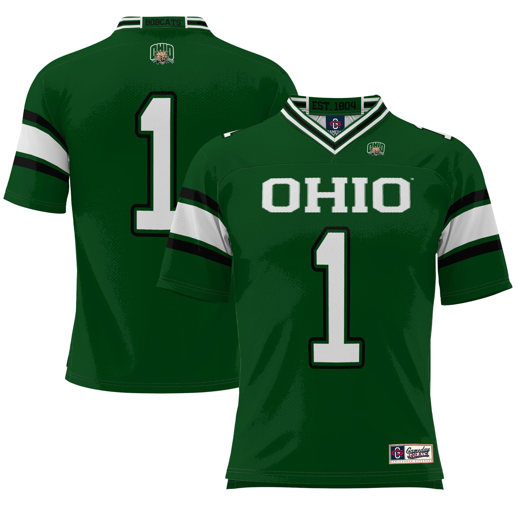 #1 Ohio Bobcats ProSphere Youth Endzone Football Jersey - Green