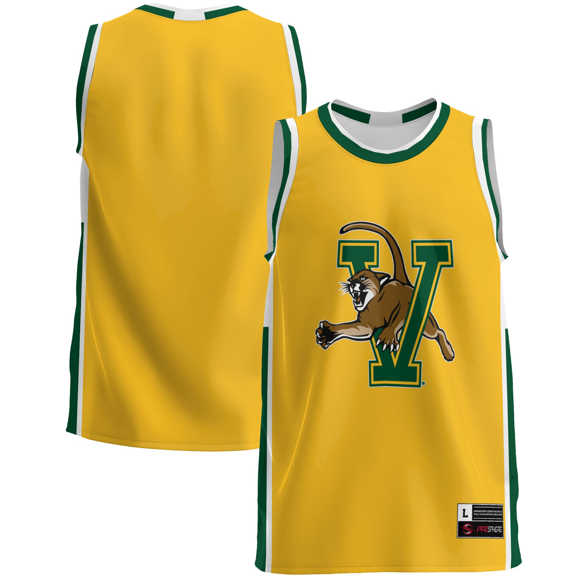 Vermont Catamounts Basketball Jersey - Gold
