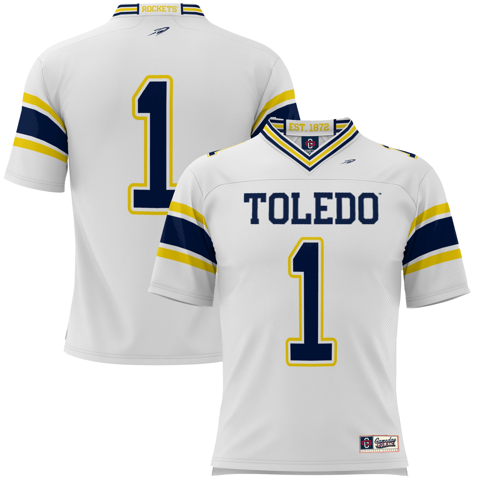 #1 Toledo Rockets ProSphere Youth Endzone Football Jersey - White