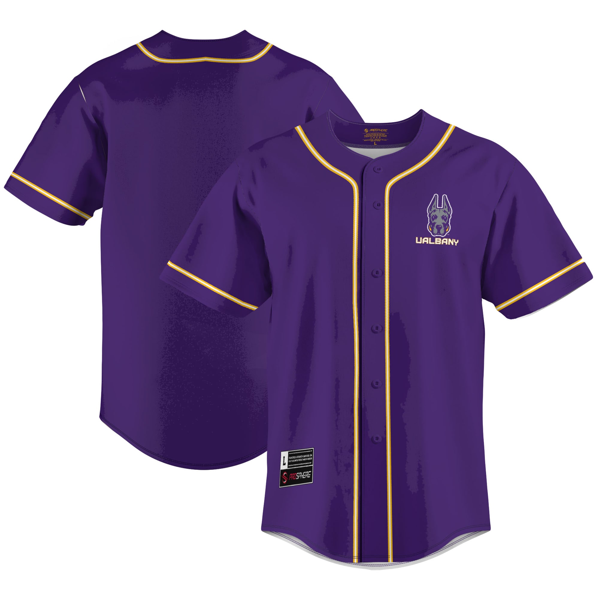 UAlbany Great Danes ProSphere Baseball Jersey - Purple