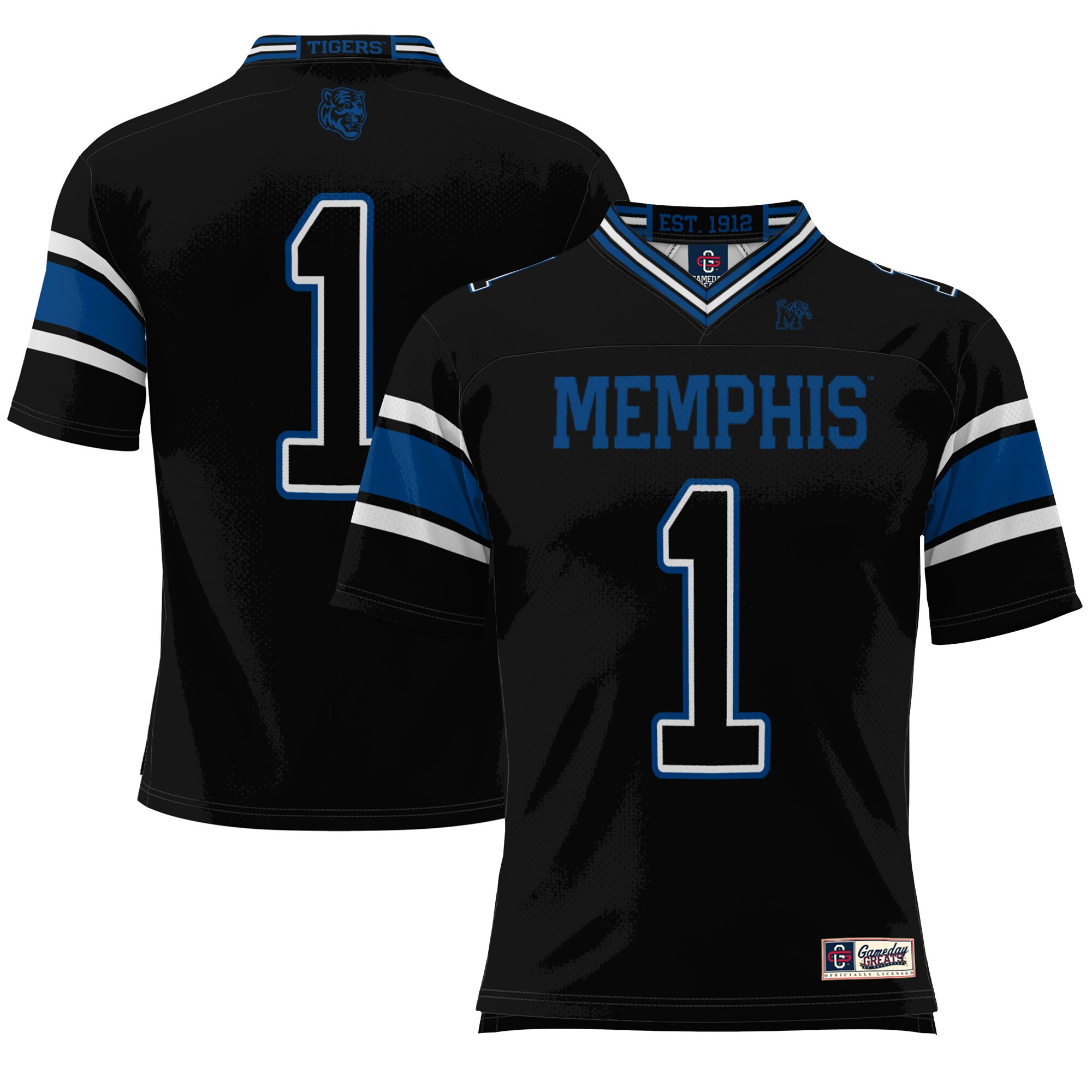 #1 Memphis Tigers ProSphere Youth Endzone Football Jersey - Black