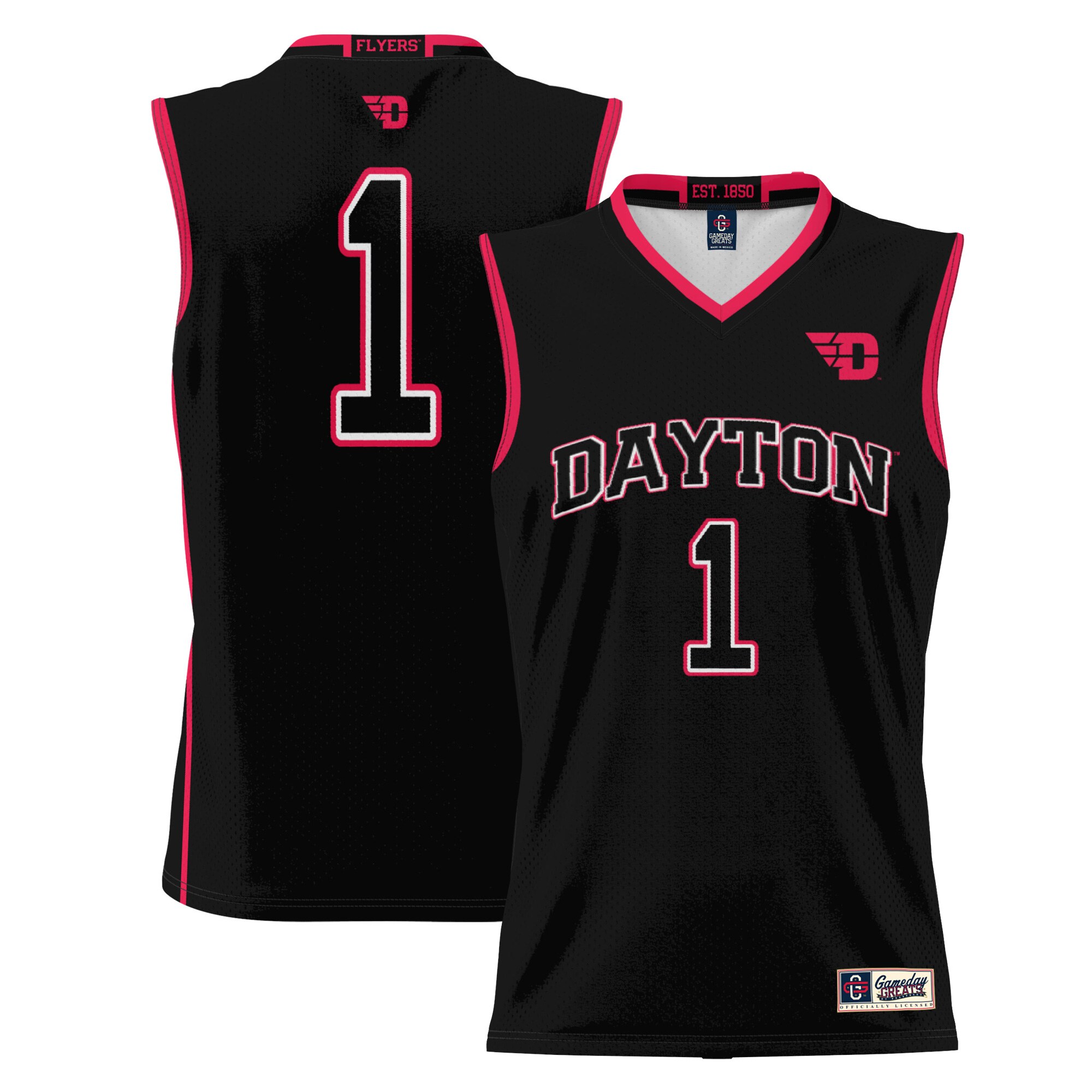 #1 Dayton Flyers ProSphere Basketball Jersey - Black
