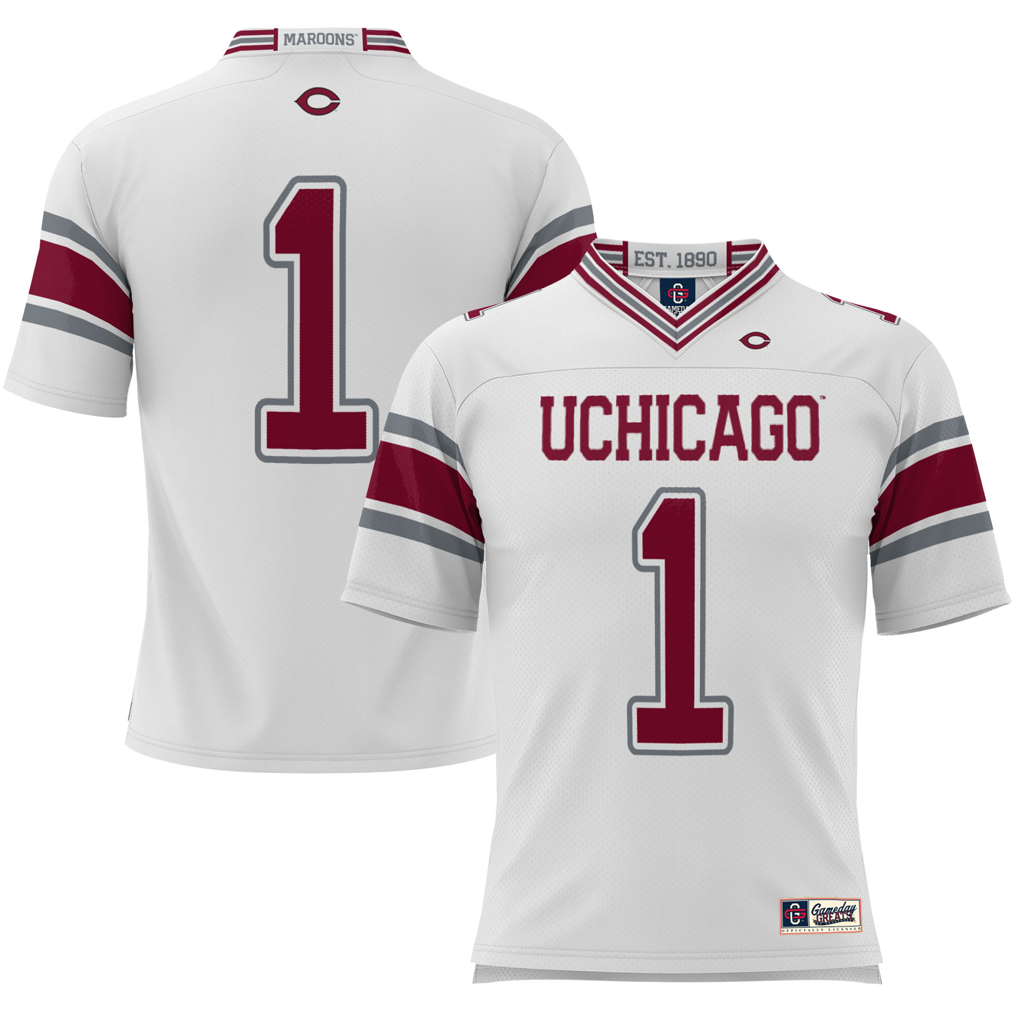 #1 UChicago Maroons ProSphere Football Jersey - White