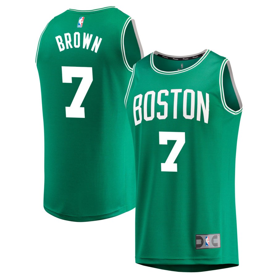 Jaylen Brown Fanatics Branded Youth Fast Break Jersey - Green - Icon Edition