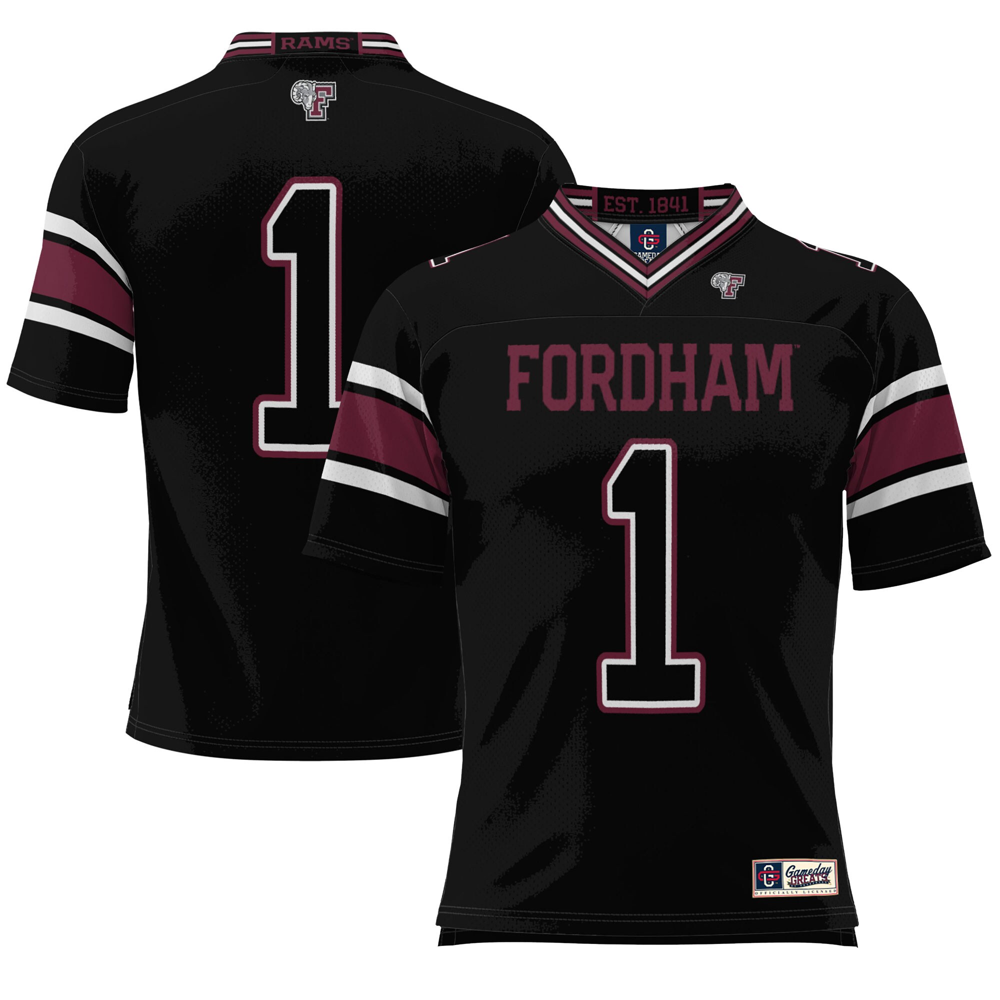 #1 Fordham Rams ProSphere Youth Endzone Football Jersey - Black