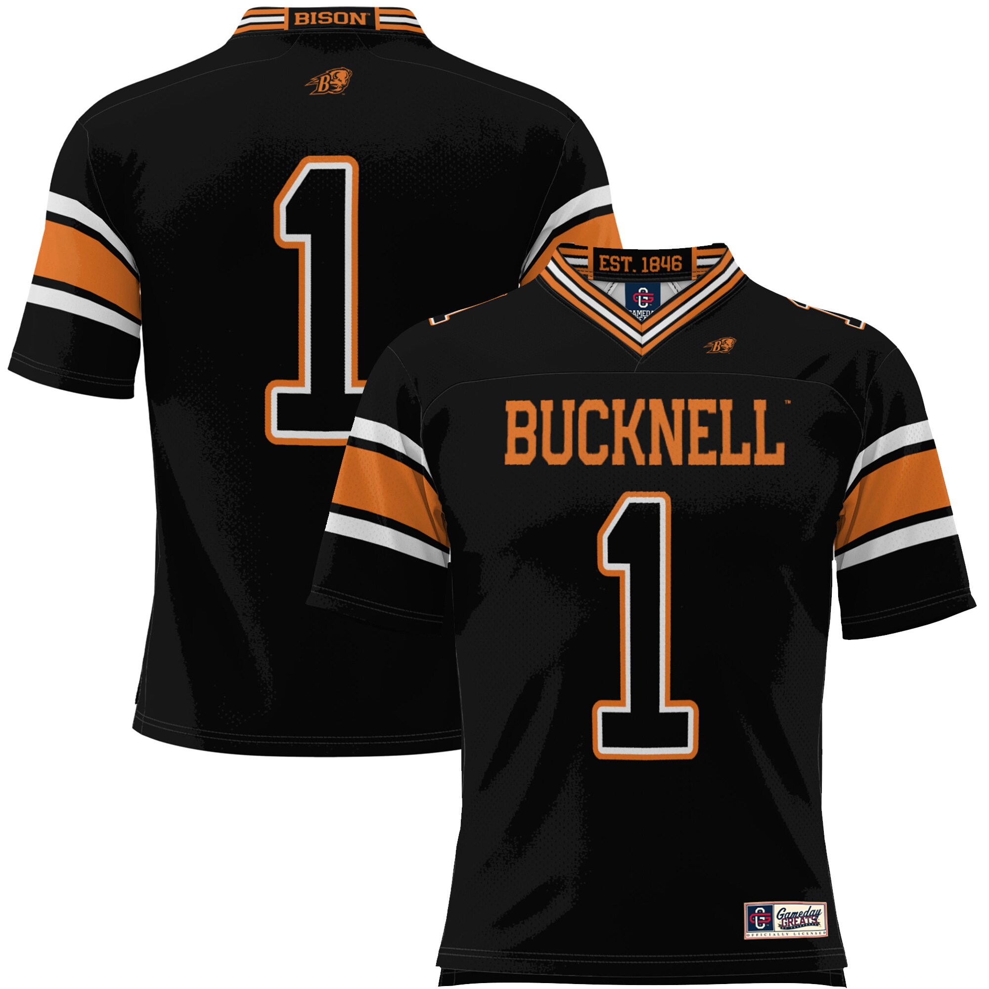 #1 Bucknell Bison ProSphere Youth Endzone Football Jersey - Black