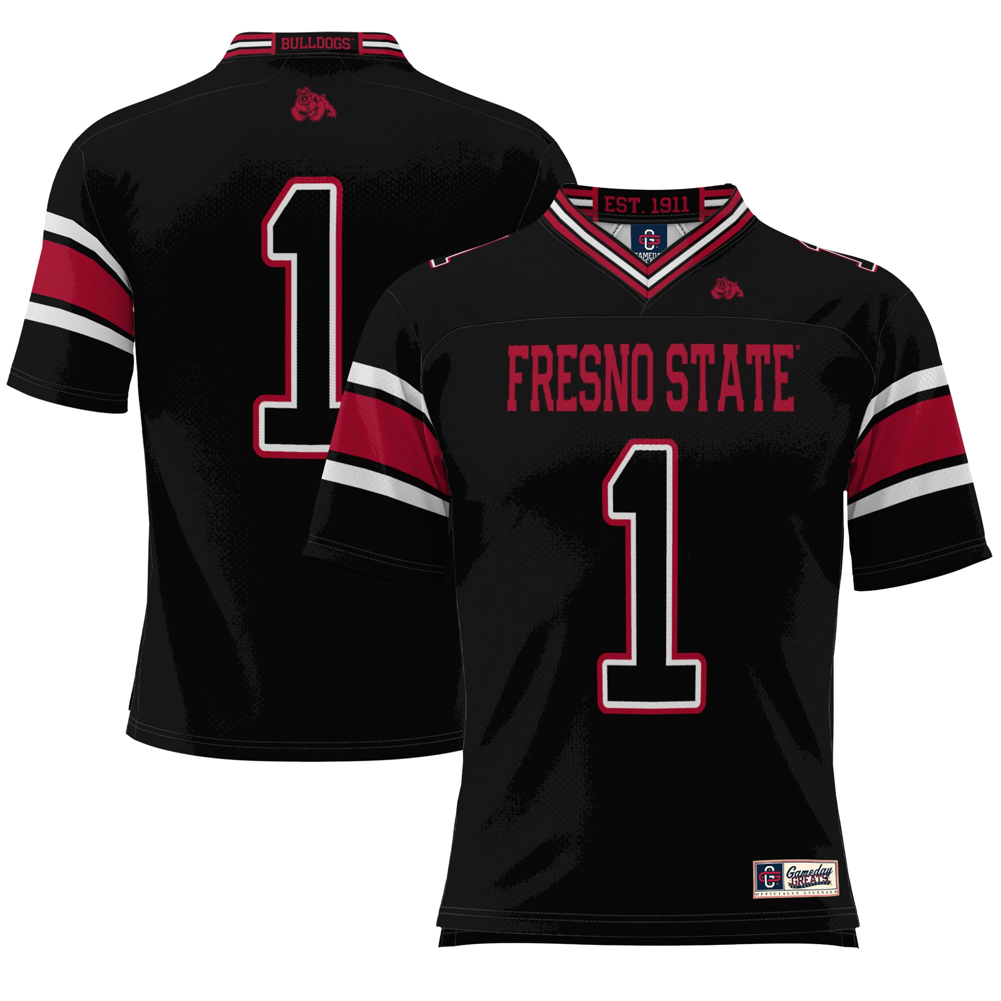 #1 Fresno State Bulldogs ProSphere Endzone Football Jersey - Black
