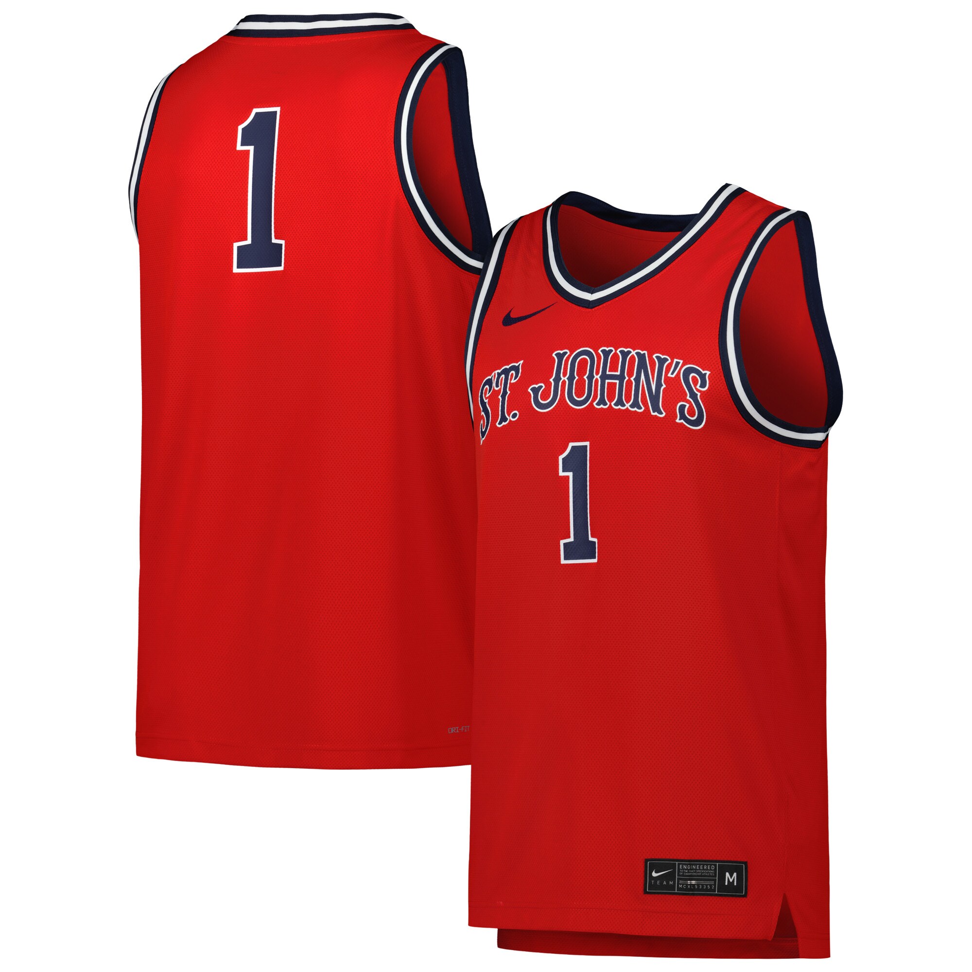 #1 St. John's Red Storm Nike Replica Basketball Jersey - Red