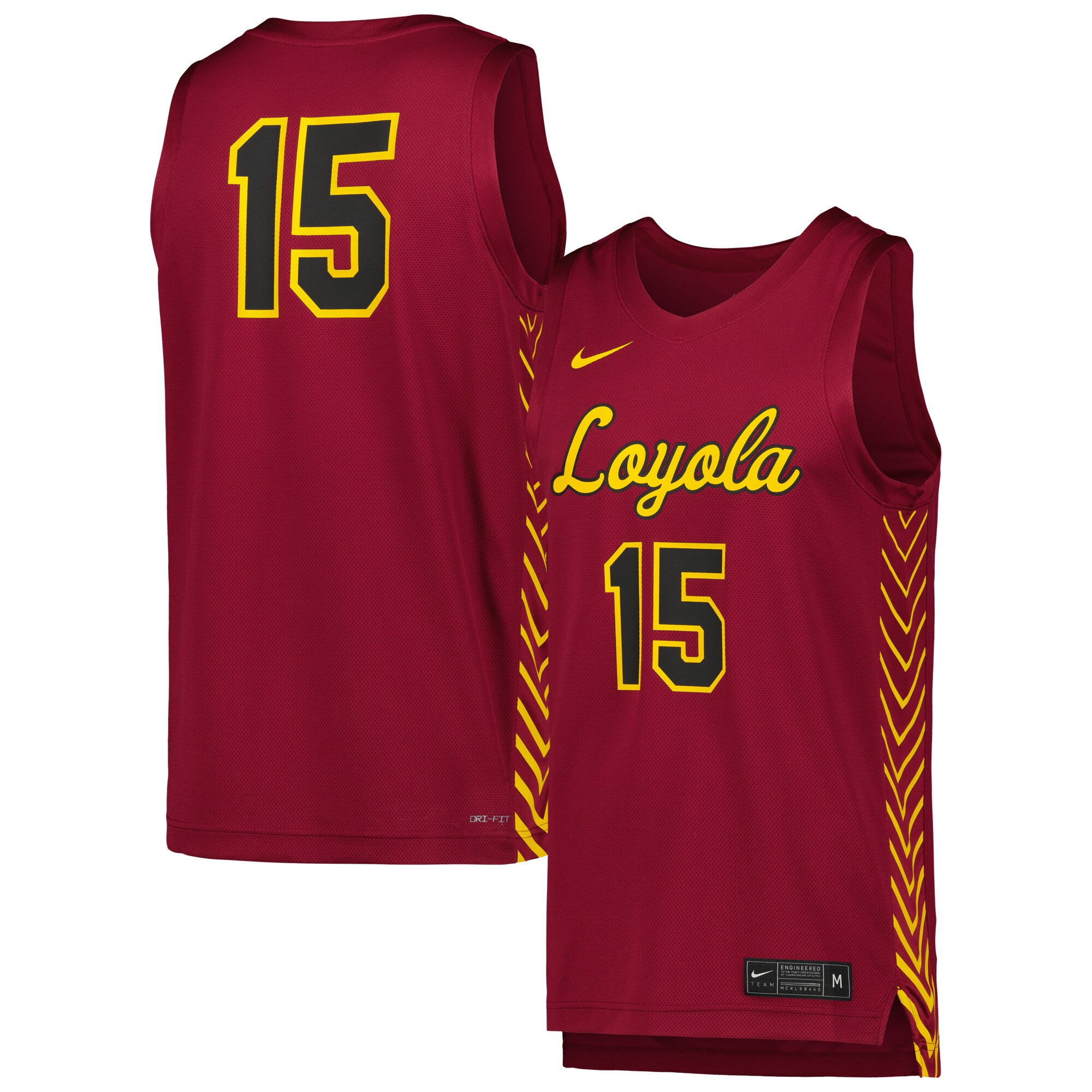 #15 Loyola Chicago Ramblers Nike Replica Basketball Jersey - Maroon