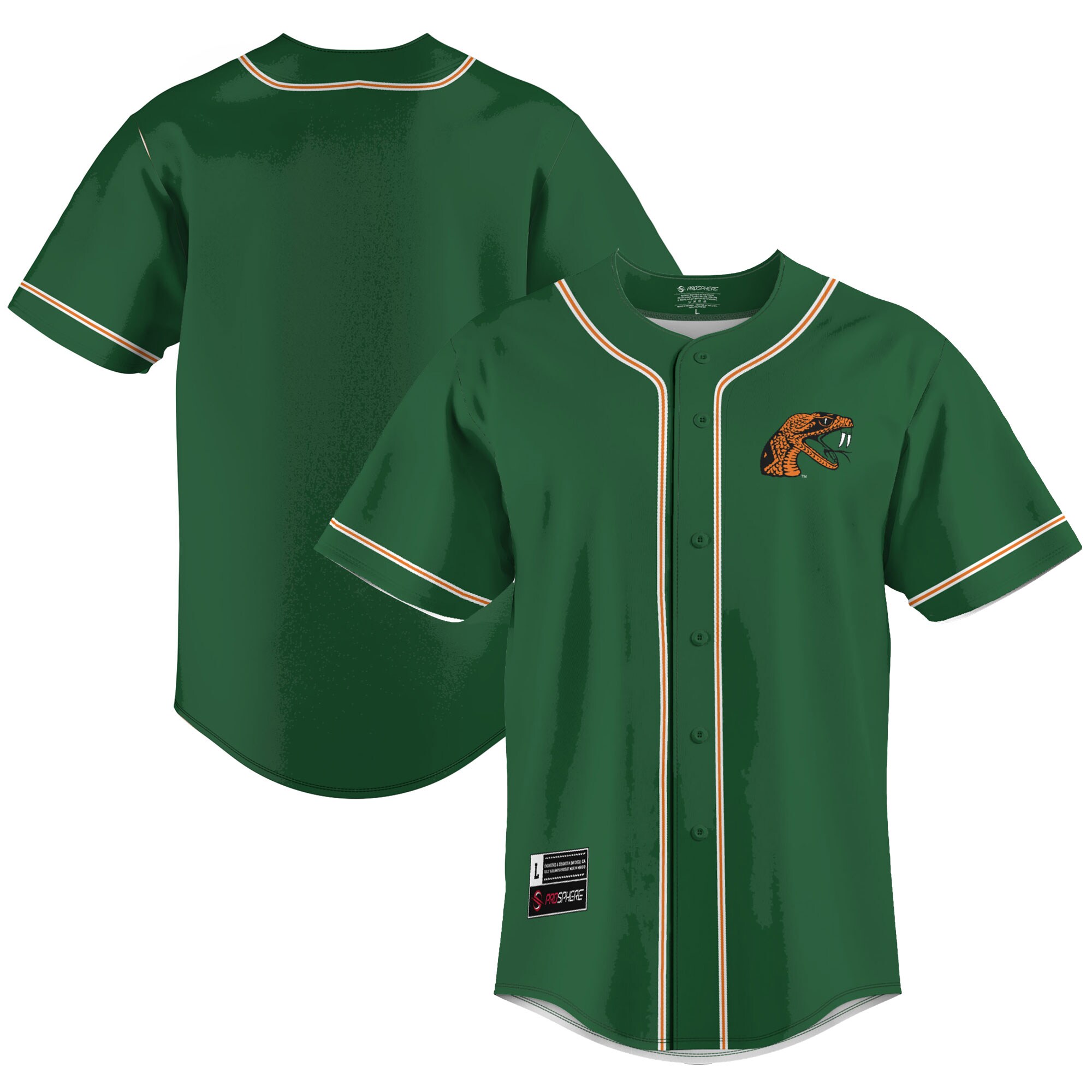 Florida A&M Rattlers Baseball Jersey - Green
